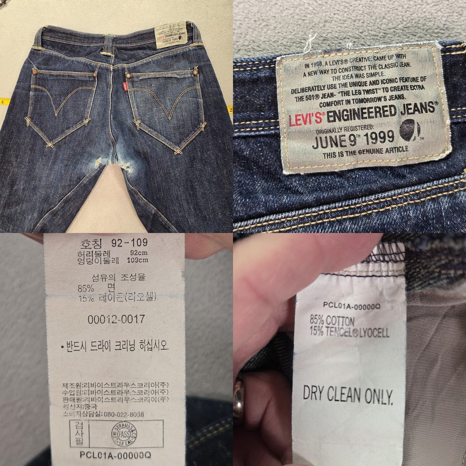 Levi's VTG Levi's Engineered Jeans Mens Blue Dark Wash 32x27 Distressed Pockets 10th Anniversary 32 Inseam Logo Button Denim Jeans Mens Size US 32 / EU 48 - 10 Thumbnail