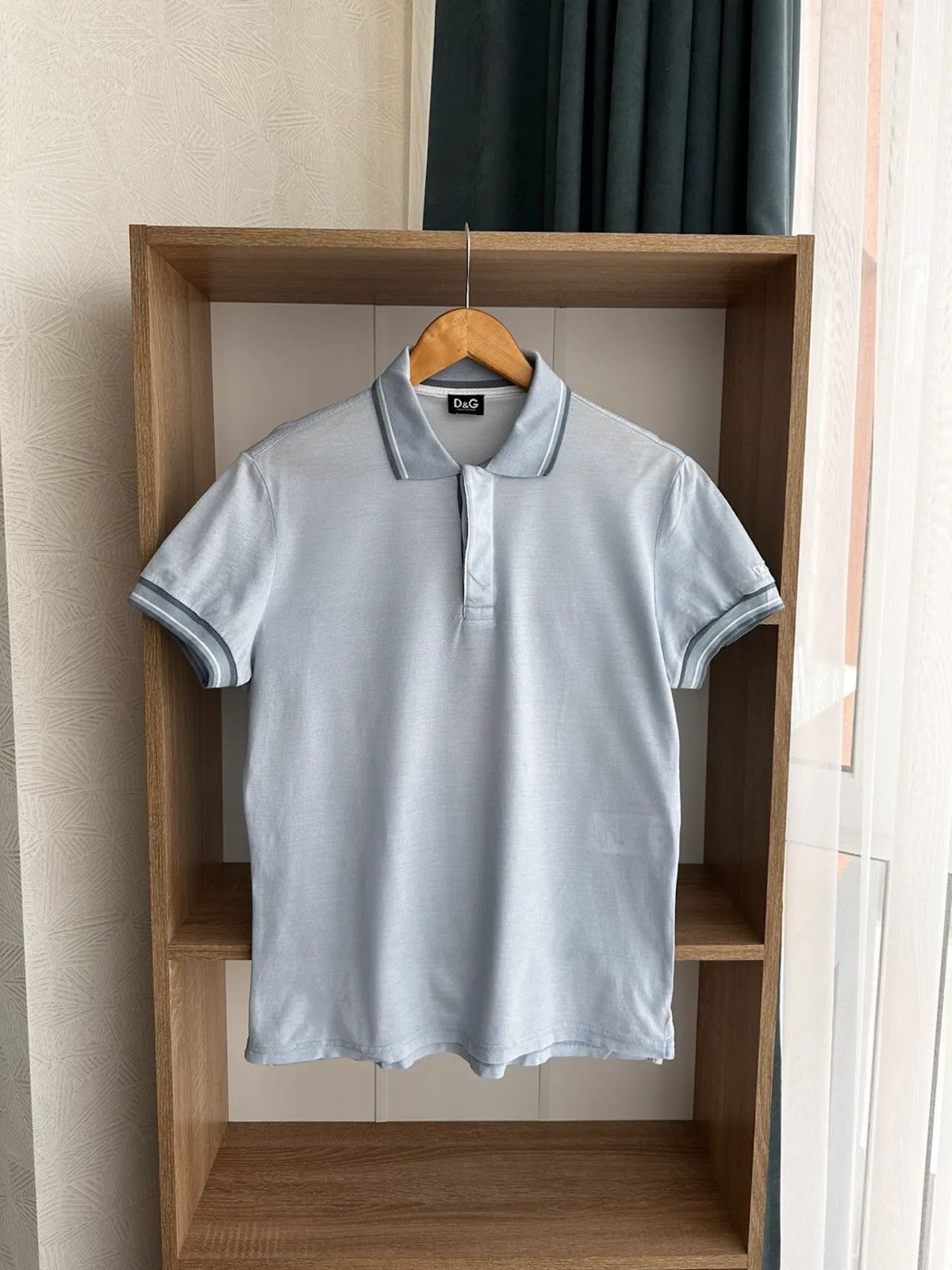Vintage Dolce & Gabanna Blue Luxury Lightweight Polo Shirt
