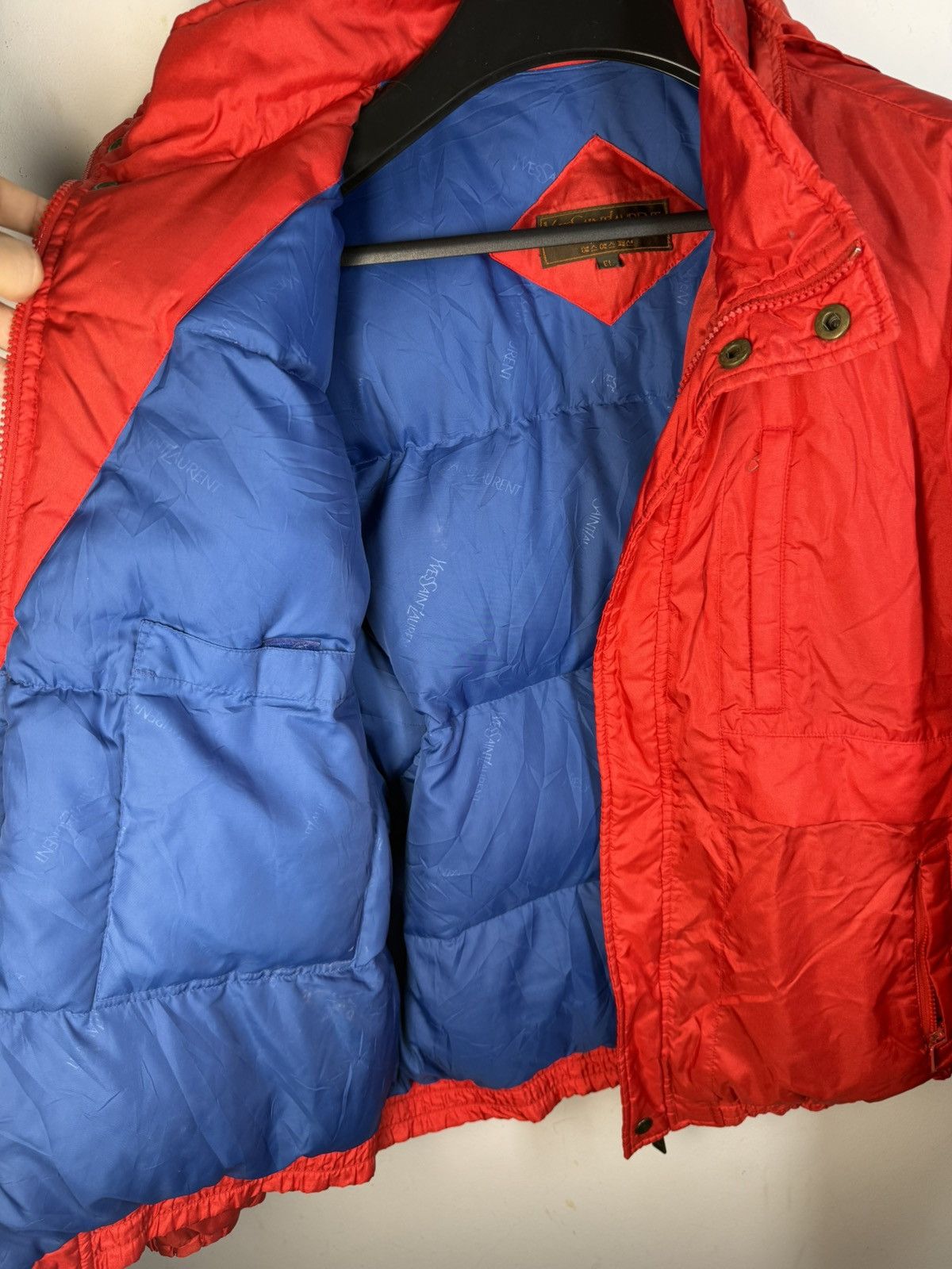 Yves Saint Laurent 90s Winter YSL Down Jacket Puffer Red Bomber Heavy Coat Size US M / EU 48-50 / 2 - 5 Thumbnail