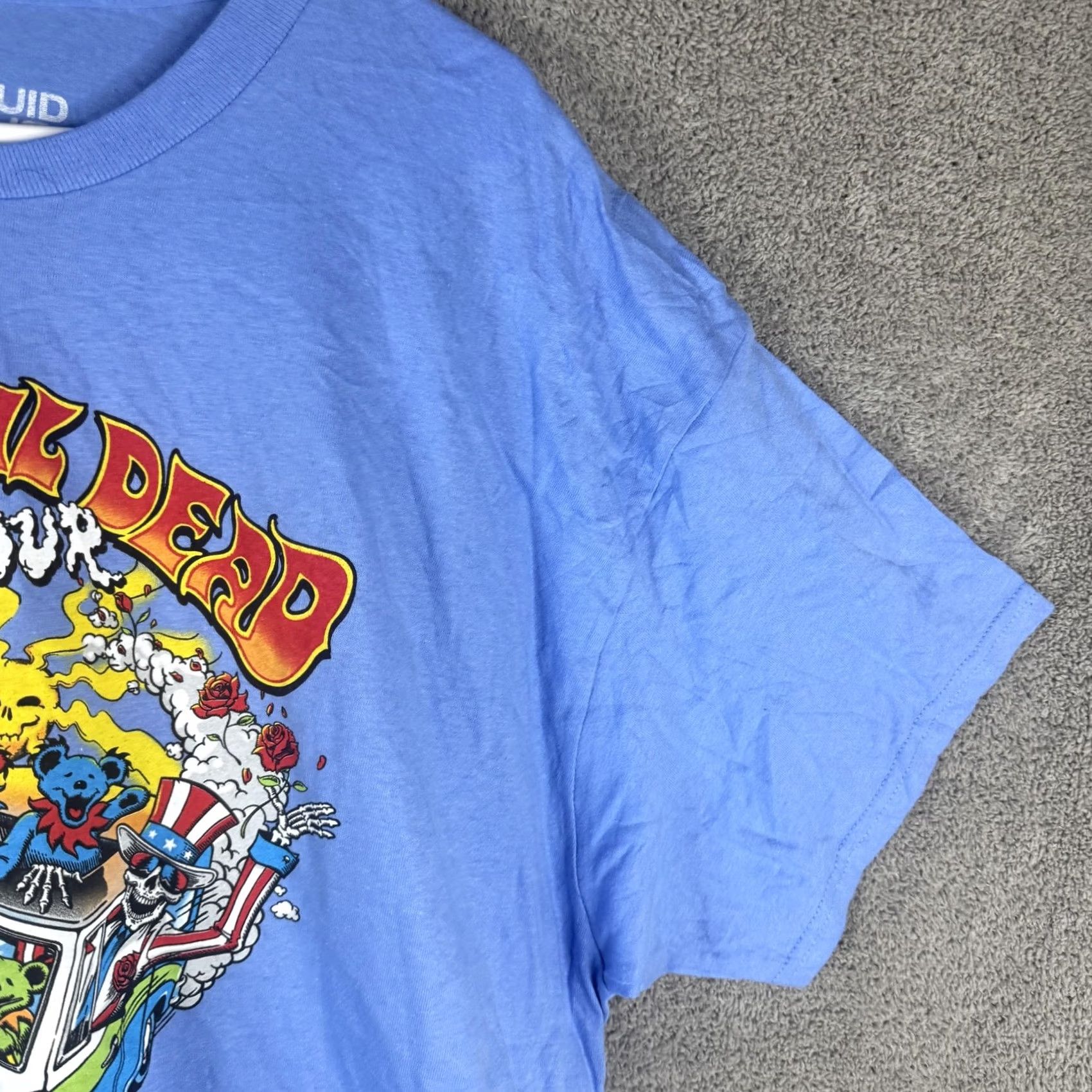 Liquid Blue VINTAGE Liquid Blue Grateful Dead Shirt Mens 2XL Blue Summer Tour Band Music Graphic Tee Size US XXL / EU 58 / 5 - 3 Thumbnail