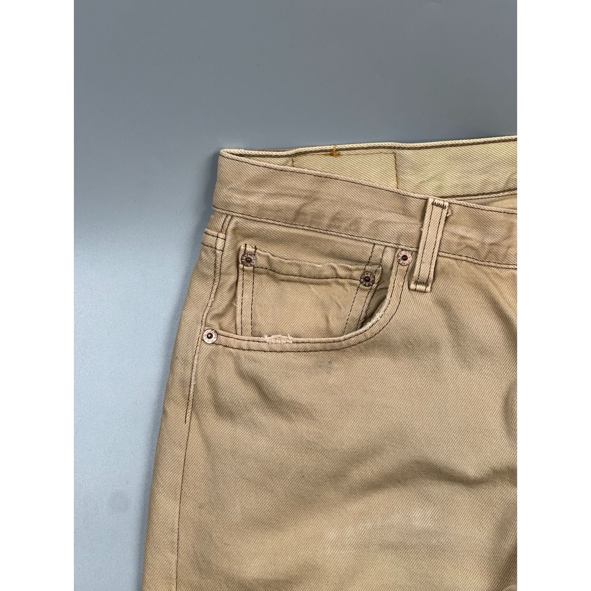 Levi's Levi’s 501 Made in USA Mustard Denim Jeans Pants (Y0892) Size US 34 / EU 50 - 3 Thumbnail