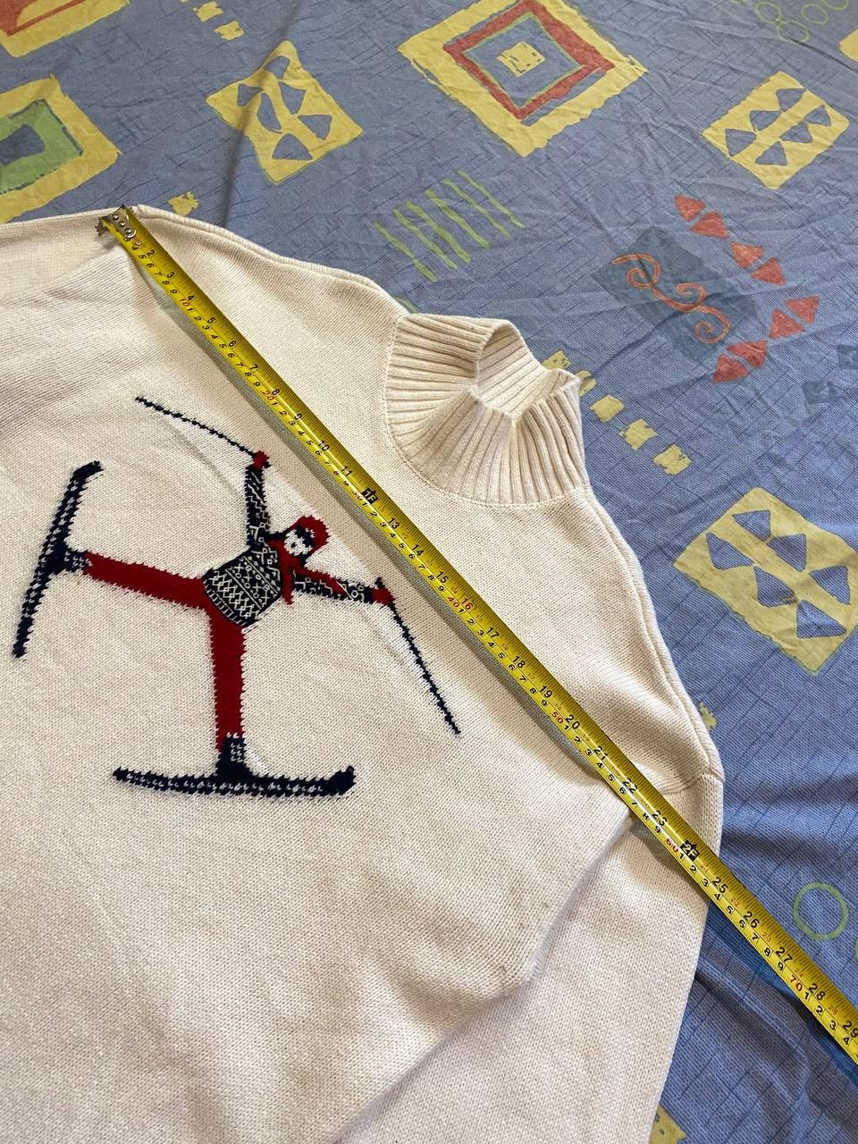 Vintage Joules Abigail Cream High Neck Intarsia Ski Jump Size L / US 10 / IT 46 - 12 Thumbnail