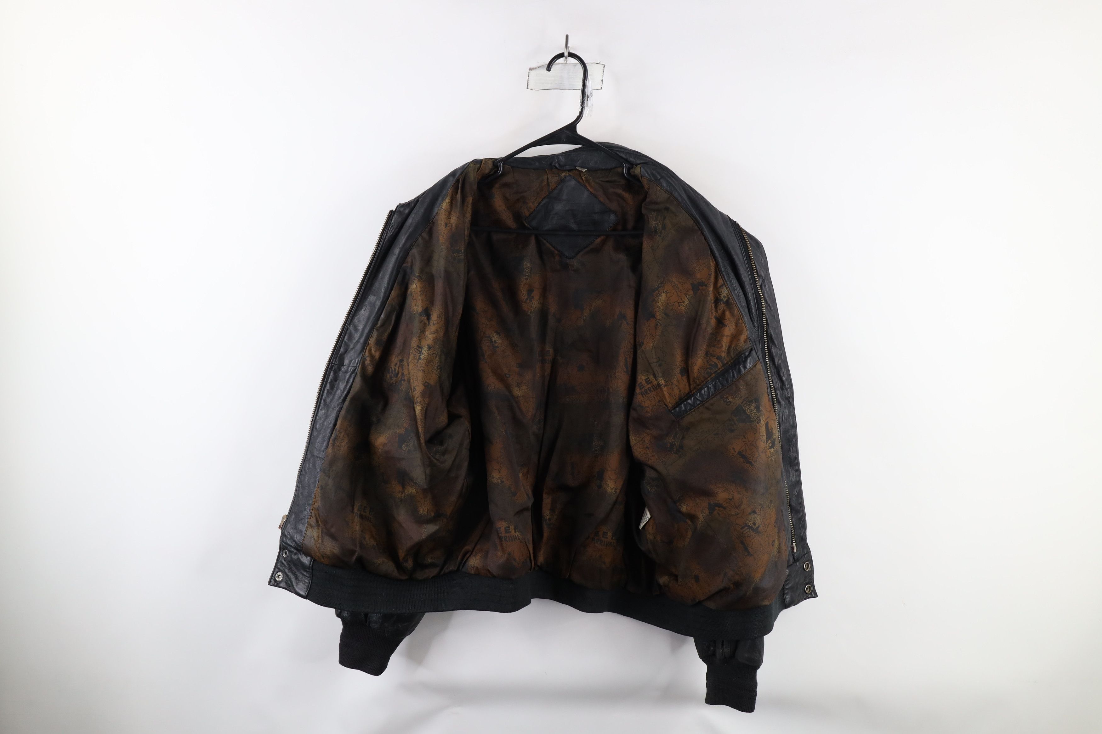 Vintage Vintage 90s Streetwear Leather Flight Bomber Jacket Black Size US L / EU 52-54 / 3 - 10 Thumbnail