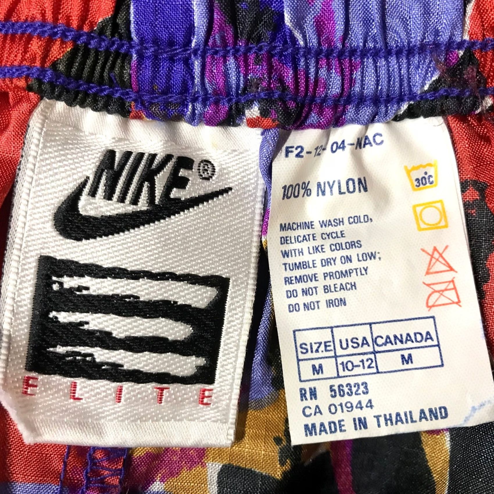 Nike VINTAGE Nike Elite Shorts M 90s Abstract Floral Geometric Nylon Purple Womens Athletic Summer Spring Pockets Elastic Waist Size 32" / US 10 / IT 46 - 6 Thumbnail