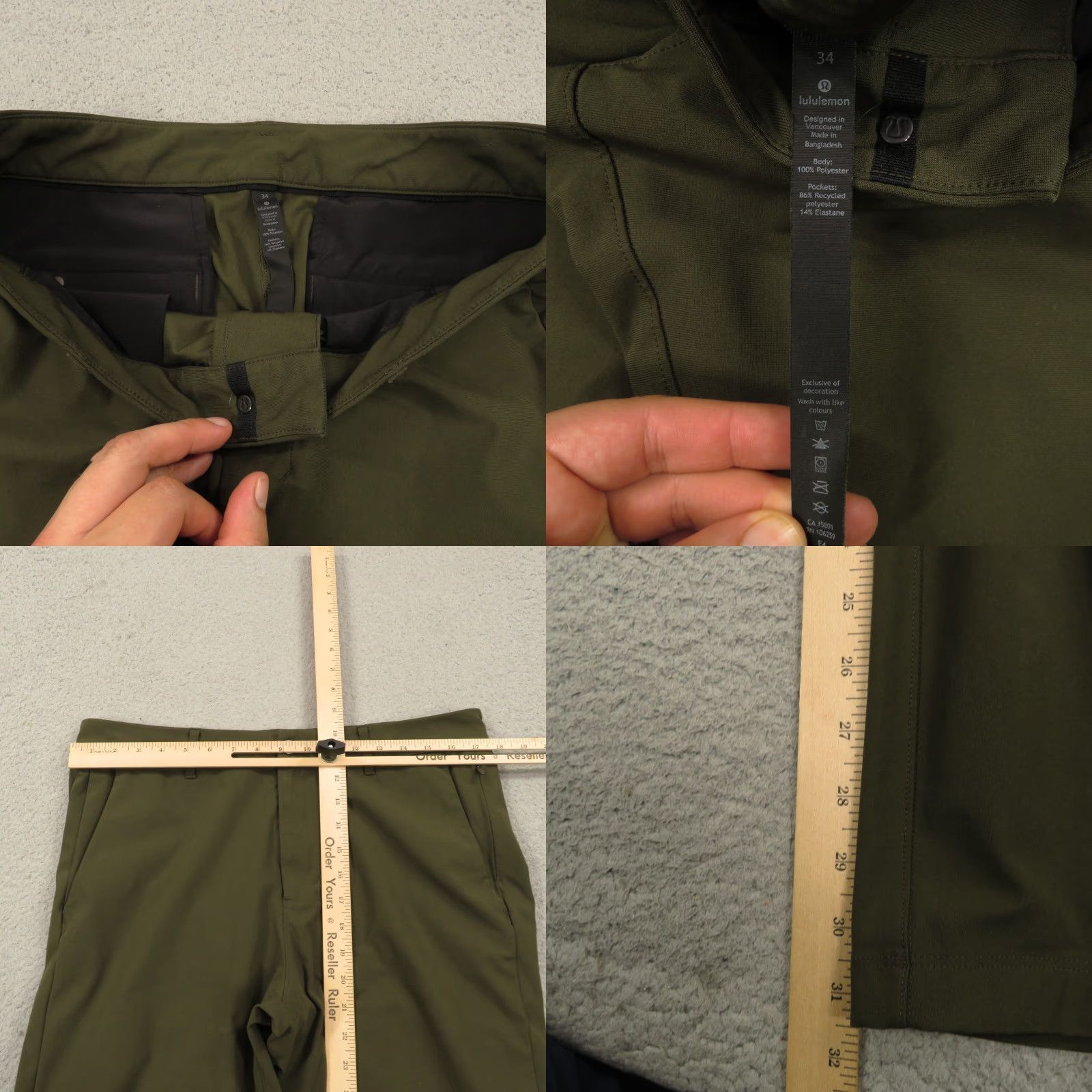 Lululemon Lululemon Commission Pants Mens 34x32 Slim Dark Olive Warpstreme Flex Work Chino Size US 34 / EU 50 - 8 Thumbnail