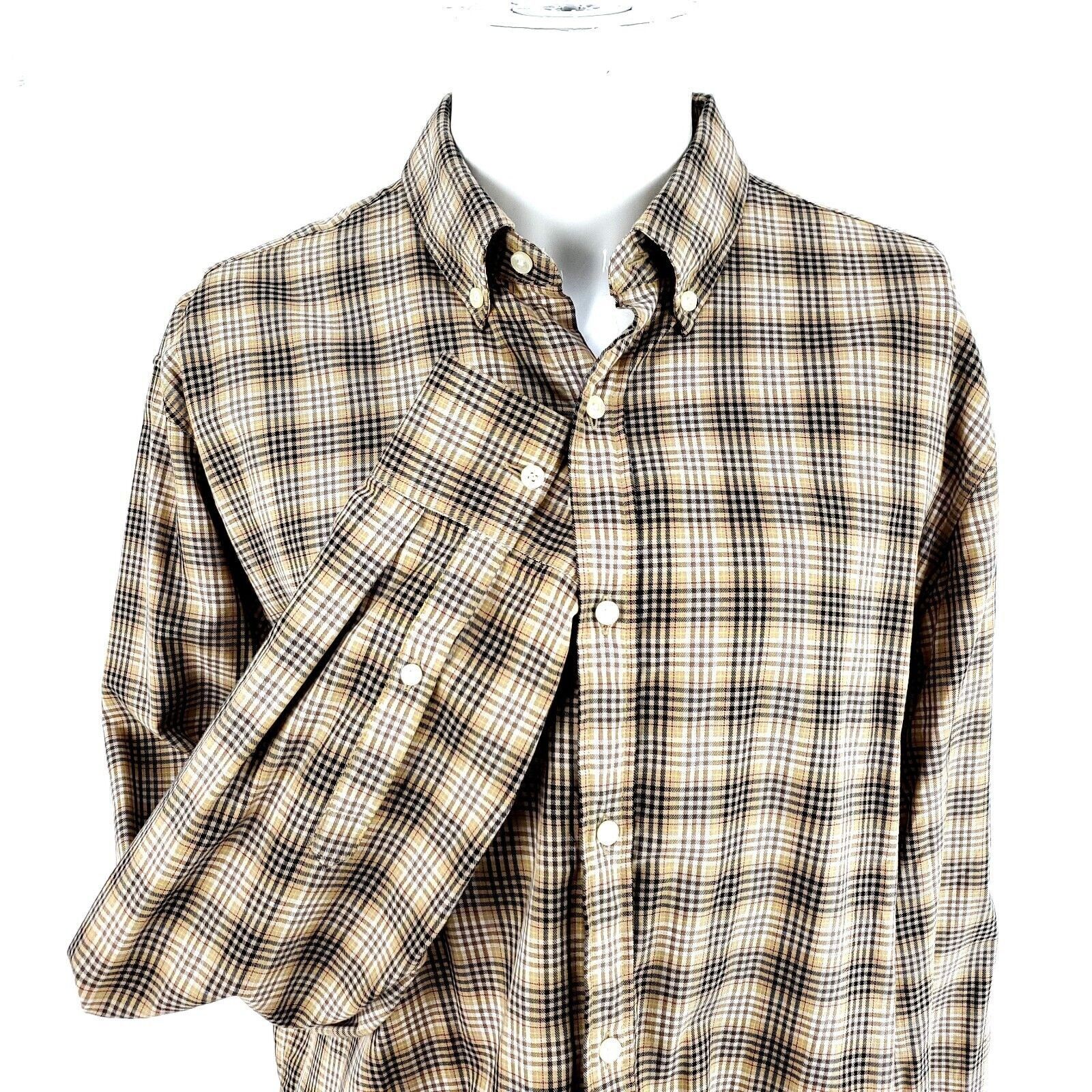 Michael Kors Michael Kors Slim Fit Button Down Brown Plaid Collared XL Co Size US XL / EU 56 / 4 - 1 Thumbnail