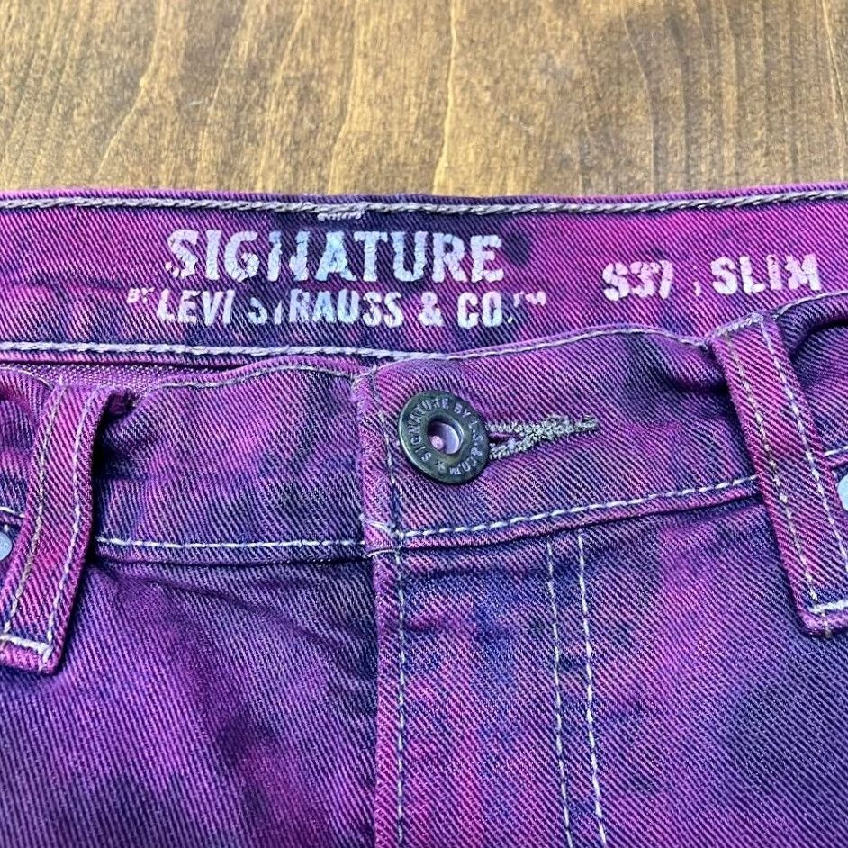 Levi's Levi's Purple Black Dyed Marble Angel Wings Painted Jeans 30x30 Slim Mens Size US 30 / EU 46 - 5 Thumbnail