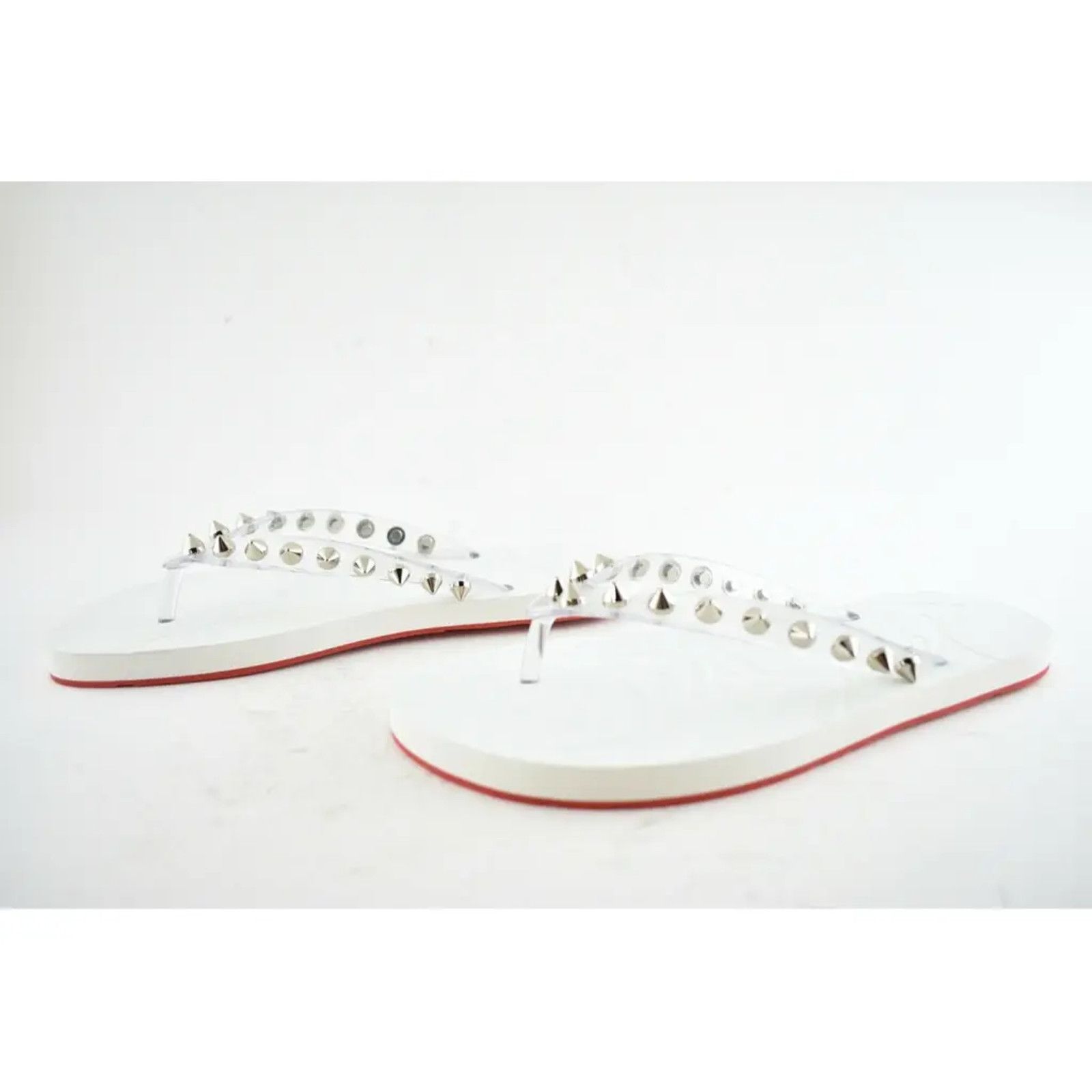 Christian Louboutin Christian Louboutin Loubi Flip Spikes Donna Flat White Thong Size US 11 / IT 41 - 9 Thumbnail