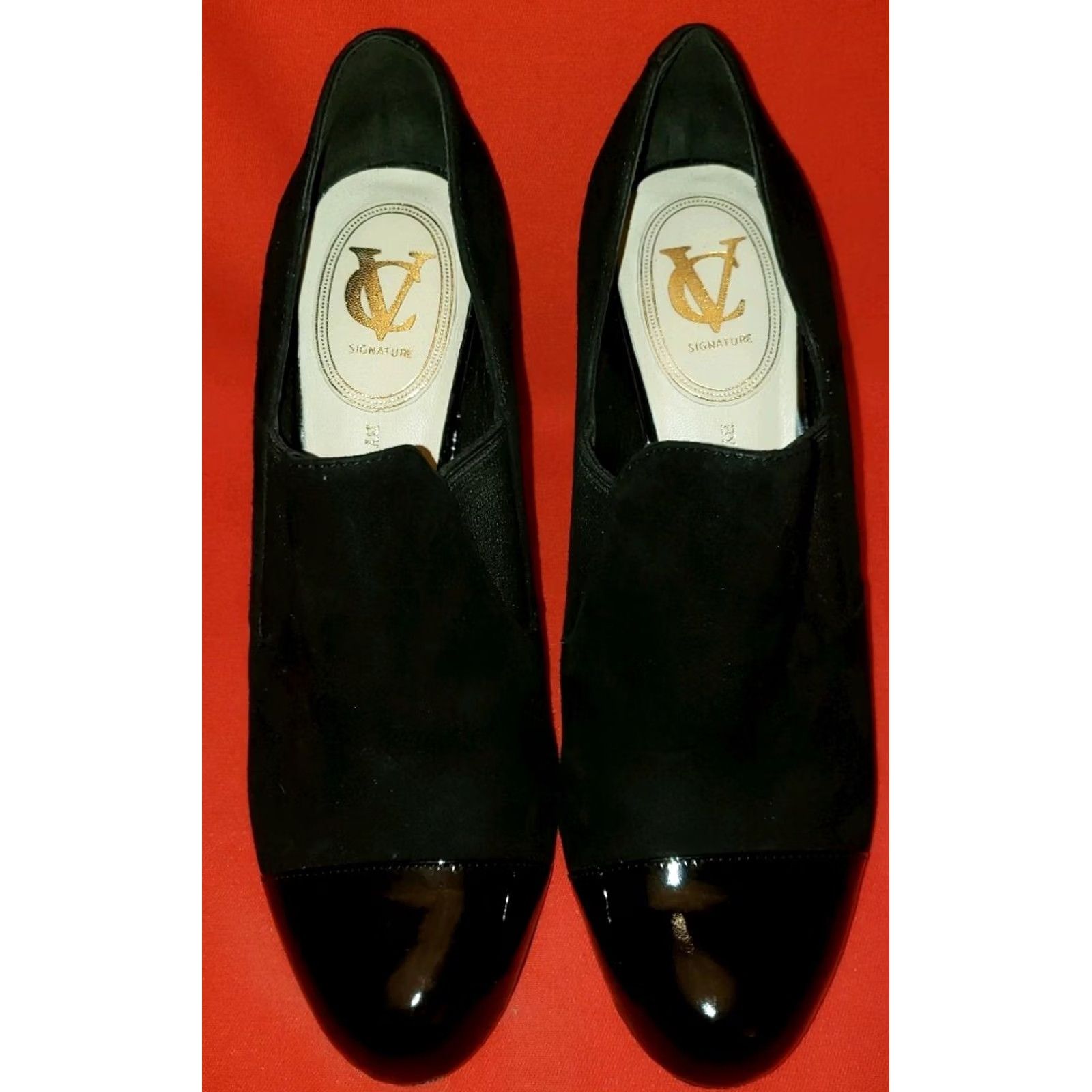 Vince Camuto Vince Camuto Womens Pumps Black Suede Patent Toe Cap Heel Elastic 8.5M Size ONE SIZE - 3 Thumbnail