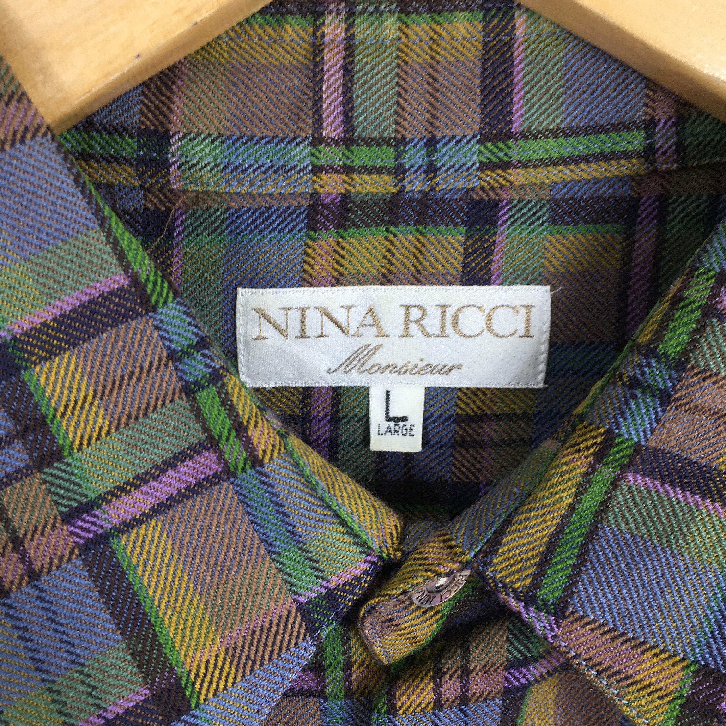 Vintage Vintage Nina Ricci Plaid Checkered Casual Shirt Large Size US L / EU 52-54 / 3 - 5 Thumbnail