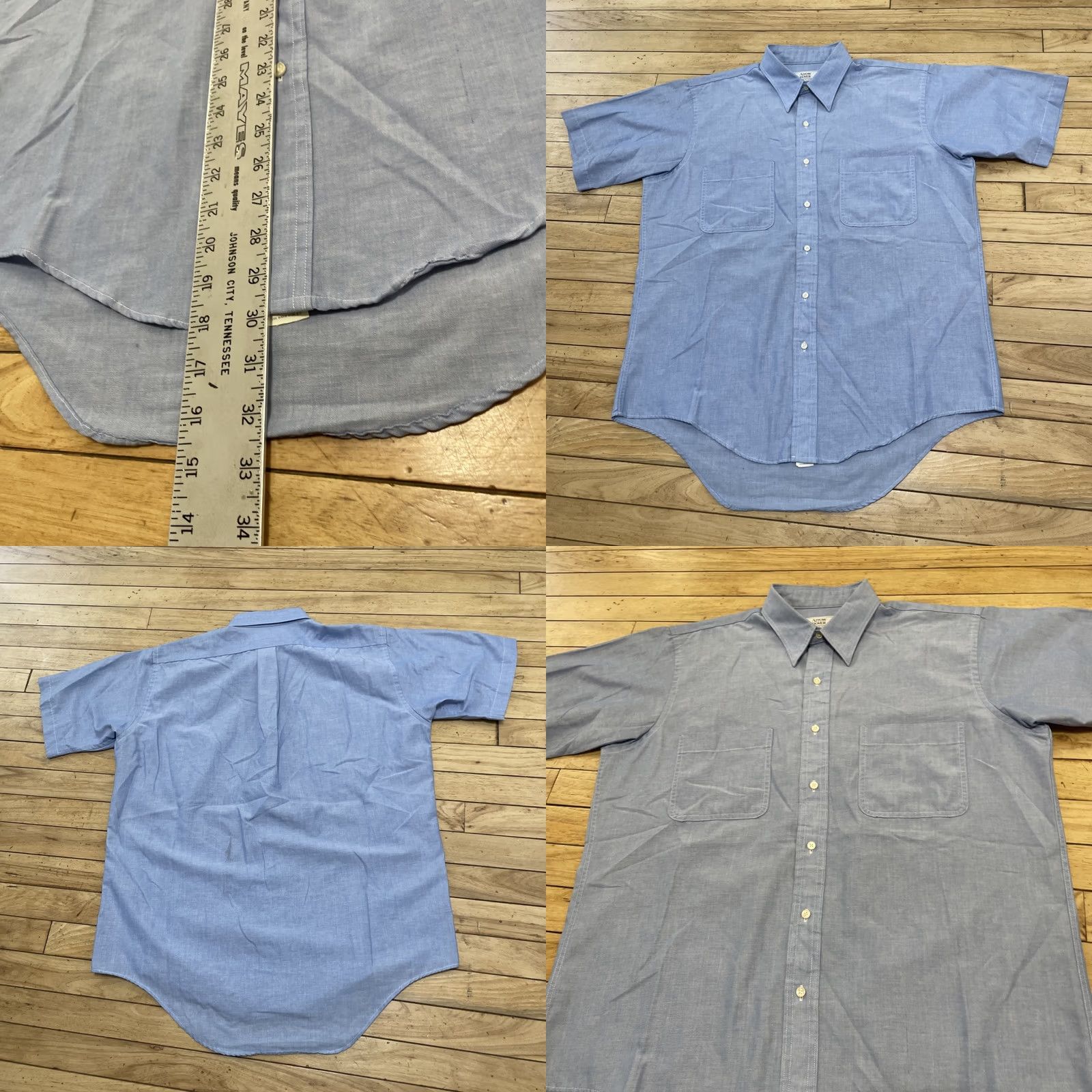 Arrow VINTAGE Arrow Dover Shirt Men 16 Tall Blue Button-Down Short Sleeve USA Made Striped 90s Oxford Casual Size US L / EU 52-54 / 3 - 9 Thumbnail