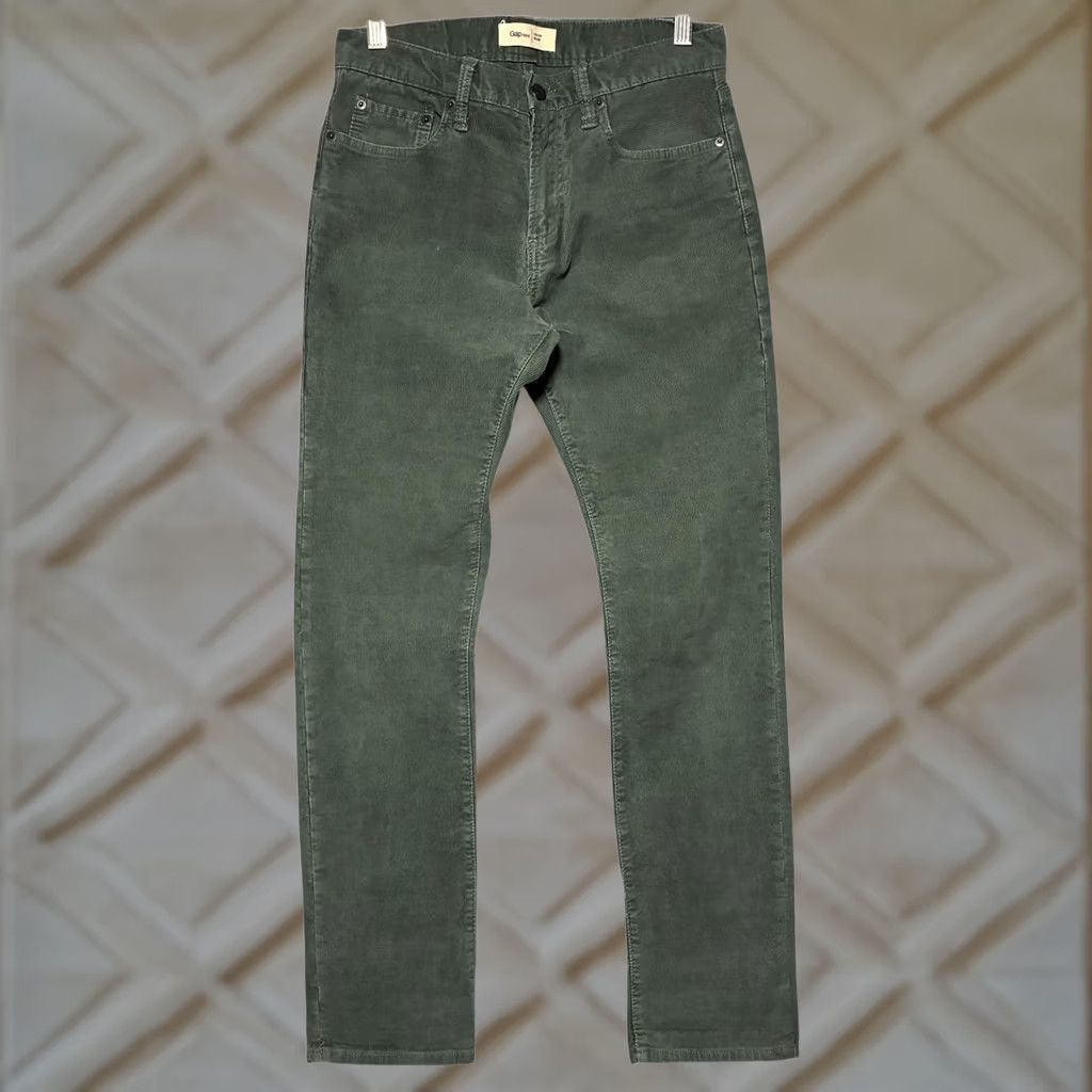 Gap VINTAGE Gap 1969 Slim Fit Corduroy Pants Men Green 28x30 Casual Everyday Size US 28 / EU 44 - 1 Thumbnail