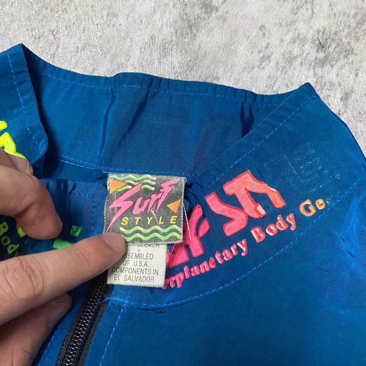 Other 90s Surf Style blue windbreaker jacket jacket Size US L / EU 52-54 / 3 - 3 Thumbnail
