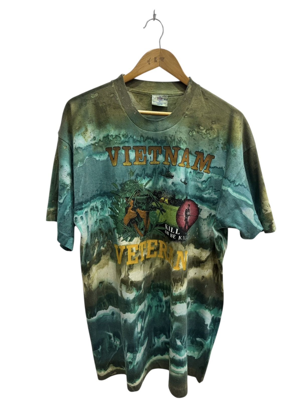 Vintage Vintage 90’s Vietnam Veteran Army Tee Size US XL / EU 56 / 4 - 1 Thumbnail