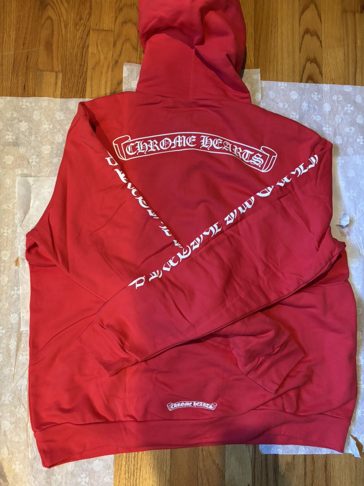 Chrome Hearts Chrome hearts red white hoodie sleeve chest back logo xs Size US XS / EU 42 / 0 - 3 Thumbnail