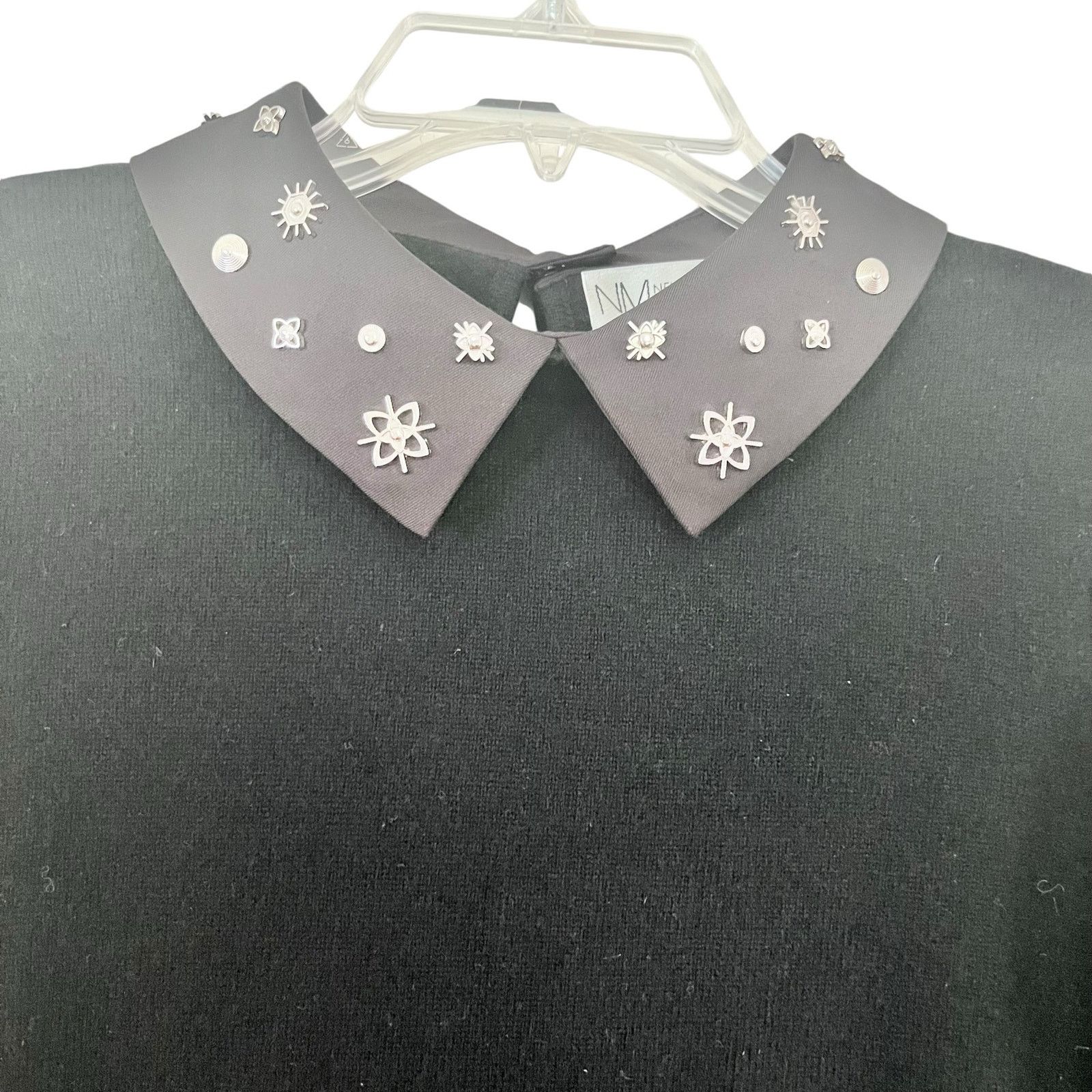 Neiman Marcus Neiman Marcus Cashmere Black Embellished Collar Sweater Size S / US 4 / IT 40 - 2 Thumbnail
