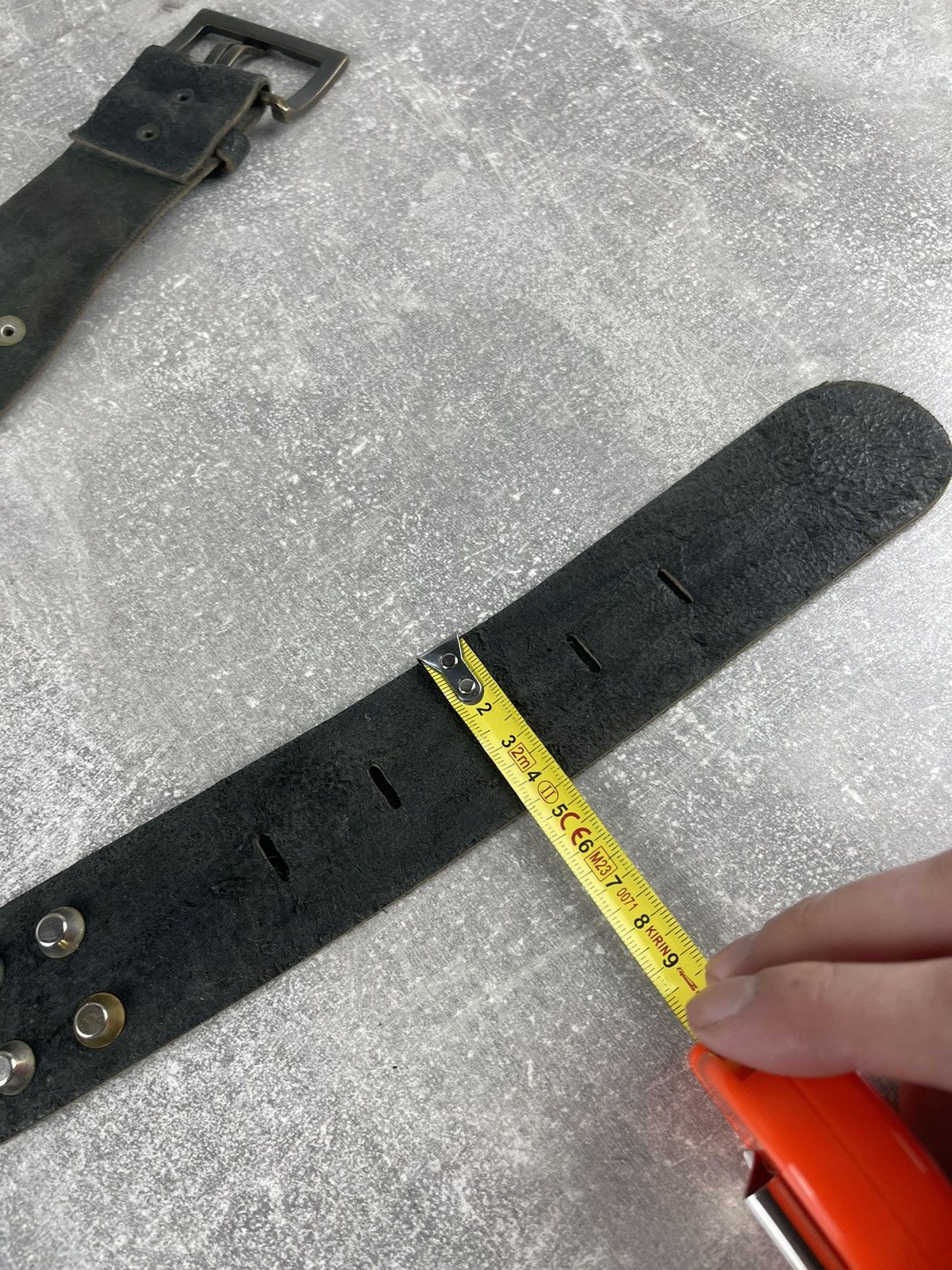 Vintage Vintage Y2K Studded Leather Belt Black Punk Rock Wide Belt Size ONE SIZE - 6 Thumbnail