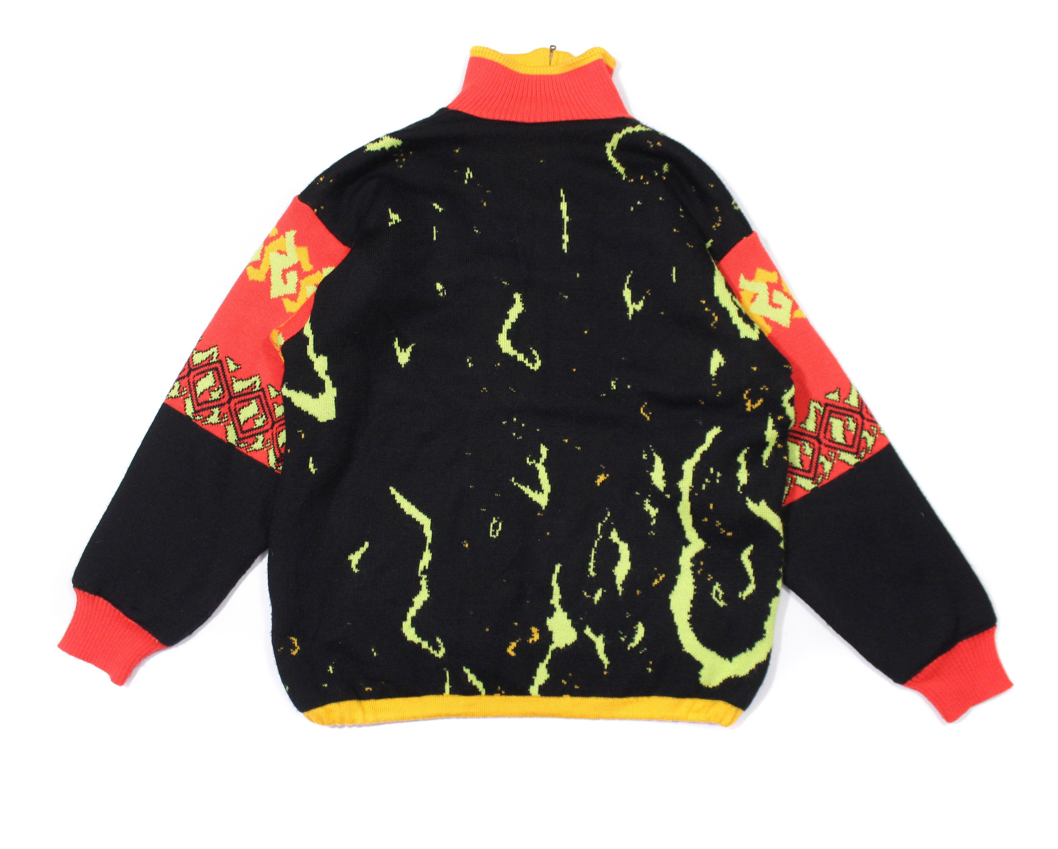 Salomon 80S Acid Big Logo Multicolor Ski Heavy Knit Size US L / EU 52-54 / 3 - 2 Thumbnail