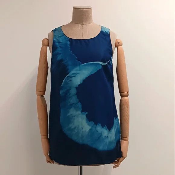 Lafayette 148 LAFAYETTE 148 Sleeveless Adela Silk Moon Blouse - Small Size S / US 4 / IT 40 - 2 Thumbnail