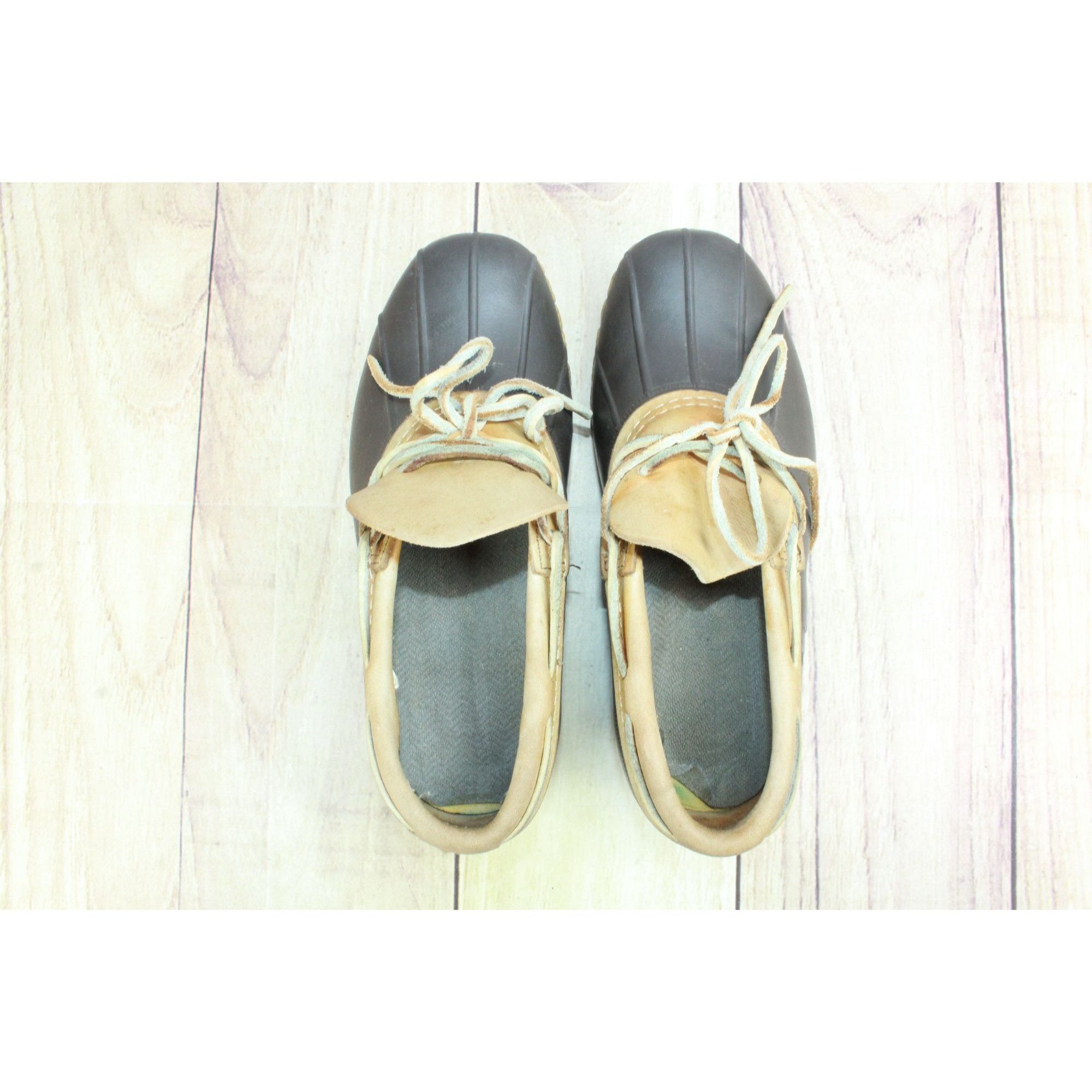L.L. Bean LL Bean Women’s Brown Leather Unlined Ankle Gumshoes Duck Bo Size US 7 / IT 37 - 8 Thumbnail
