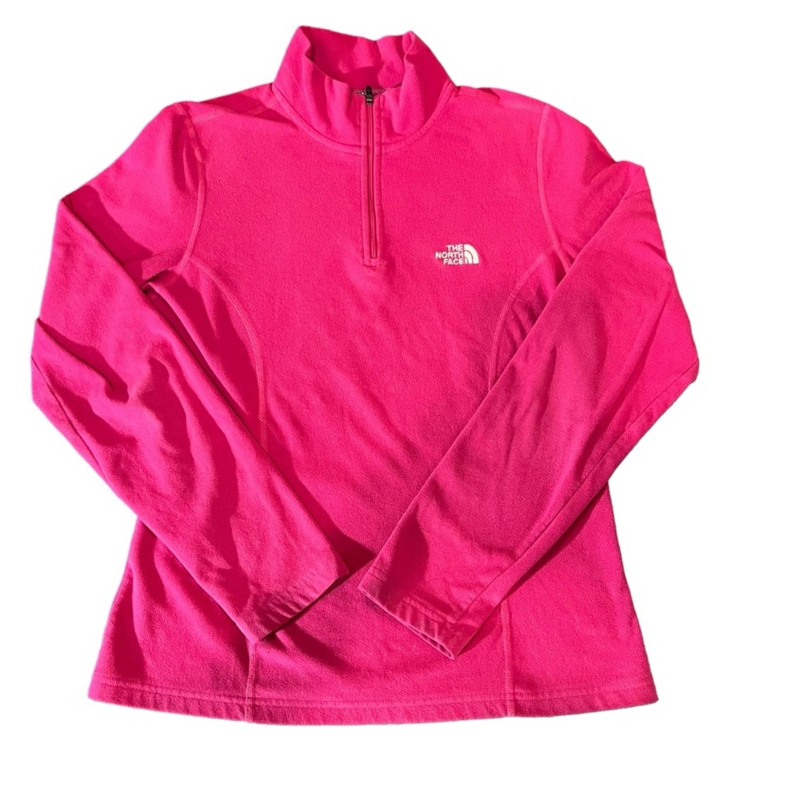 The North Face The North Face Womens Fleece Pullover Pink 1/4 Zip Mock Neck Size M / US 6-8 / IT 42-44 - 2 Thumbnail