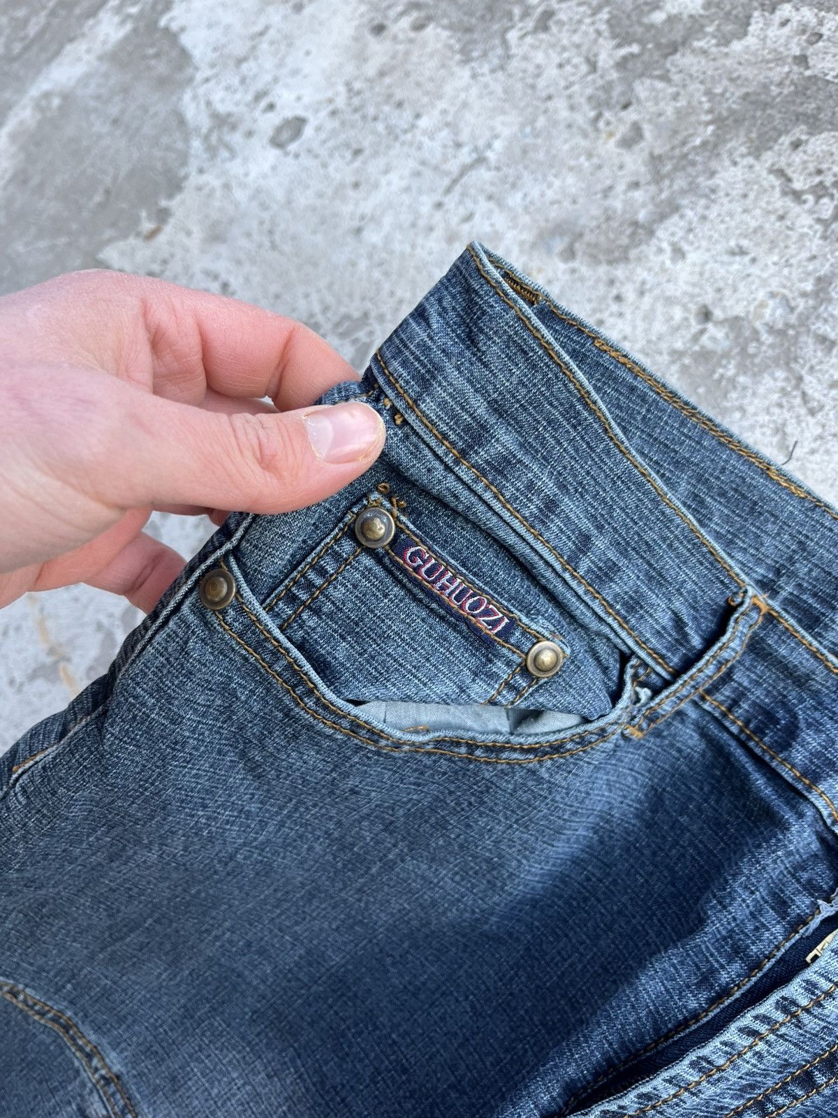 Hysteric Glamour × If Six Was Nine × Le Grande Bleu (L.G.B.) 90s Vintage Flared Boot Cut Faded Avant Gard Denim Jeans Y2k Size 30" / US 8 / IT 44 - 5 Thumbnail