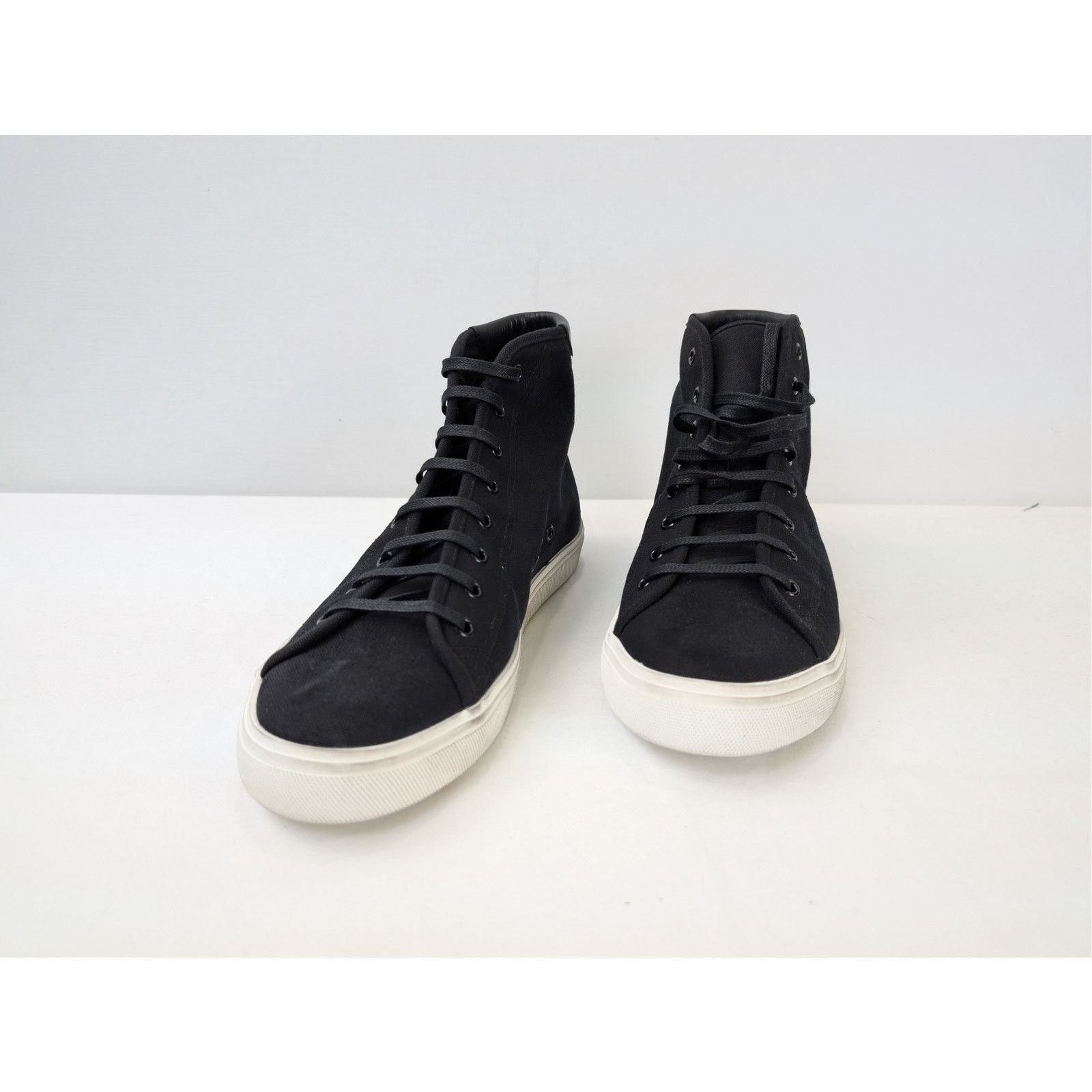 Saint Laurent Paris o1rshd1 Malibu Mid-Top Sneaker in black canvas and leather Size US 11 / EU 44 - 7 Thumbnail