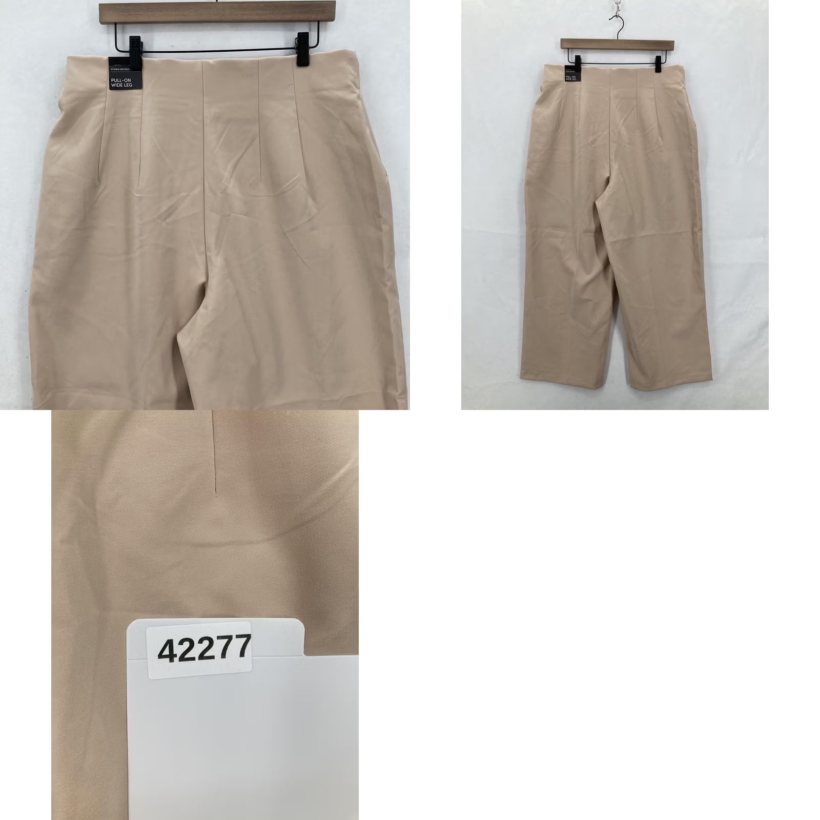 Torrid Torrid Studio Pants Womens 1X Short Smoke Gray Studio Refined Pull-On Wide Leg Dress Pants Beige Size 40" / US 18 - 10 Thumbnail