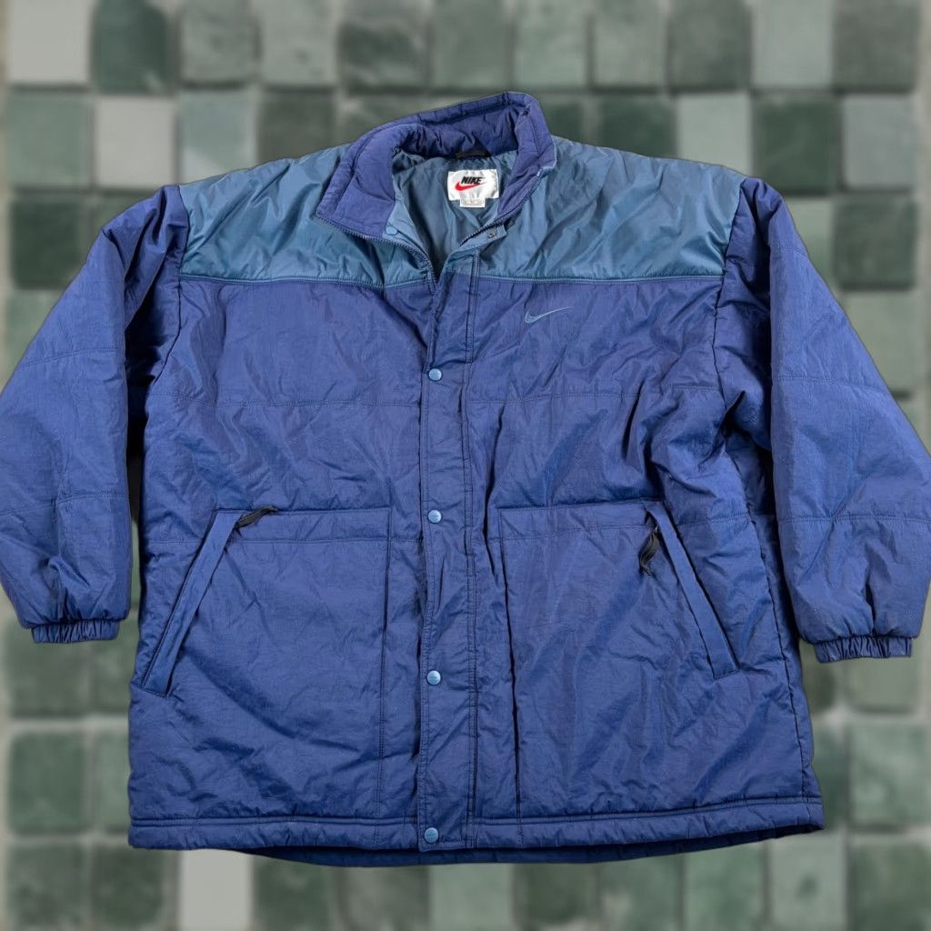 Nike VINTAGE Nike Puffer Jacket Blue 2XL Men Full Zip Swoosh Logo 90s Jacket Winter Fall Spring Clothing Size US XXL / EU 58 / 5 - 1 Thumbnail