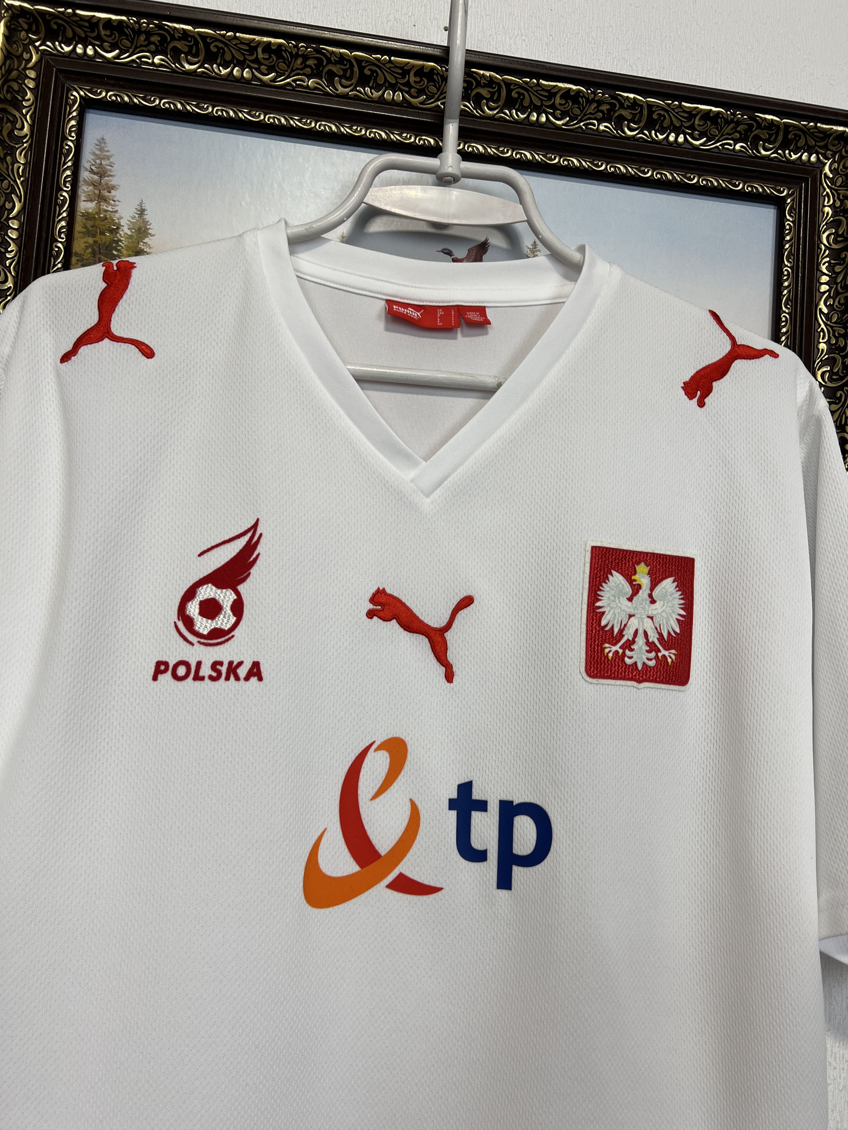 Puma Poland Home football shirt 2008 Soccer Puma Jersey Trikot Size US L / EU 52-54 / 3 - 3 Thumbnail