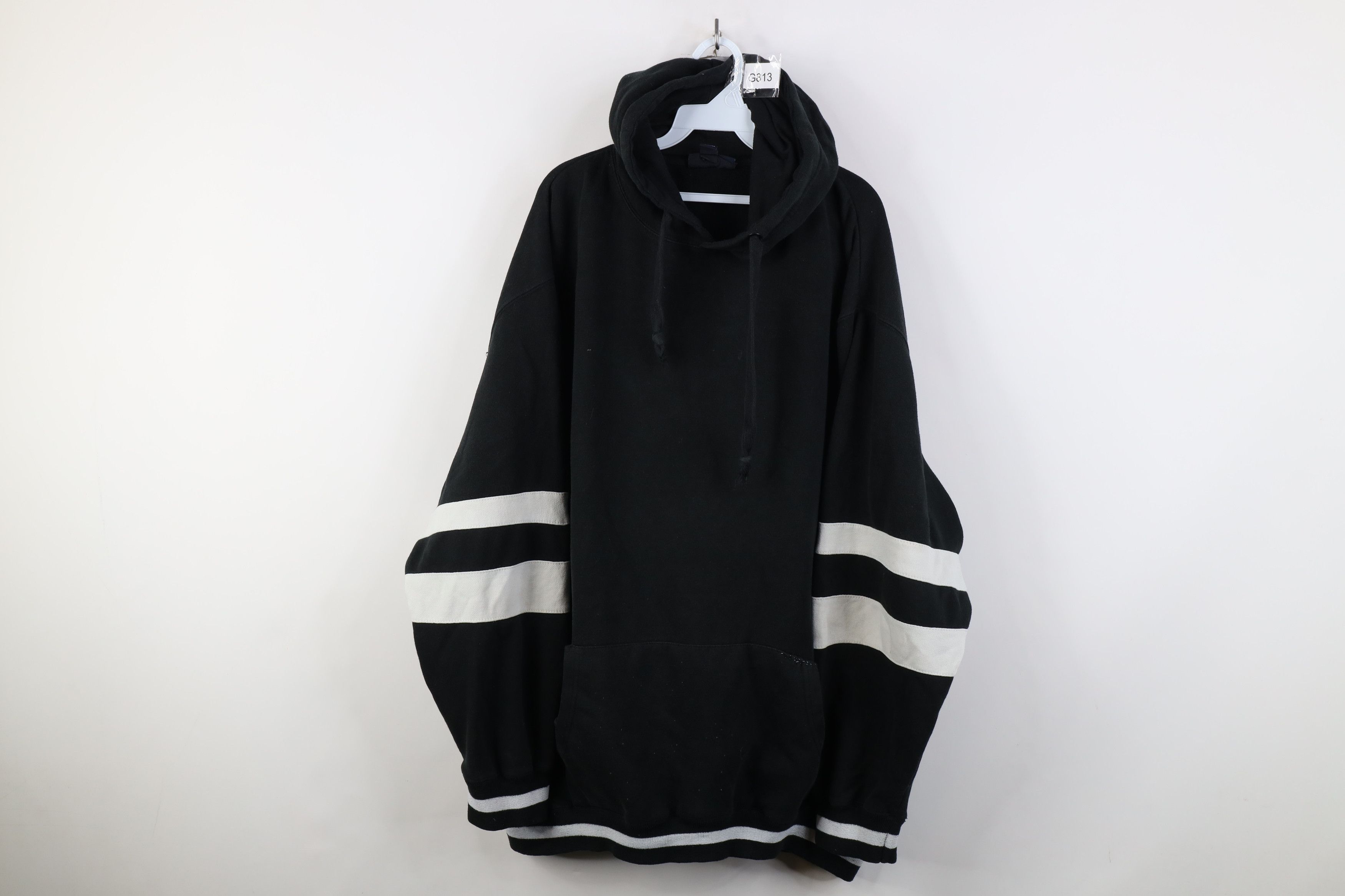 Vintage Vintage 90s Y2K Streetwear Striped Blank Hoodie Sweatshirt Size US XXL / EU 58 / 5 - 1 Thumbnail