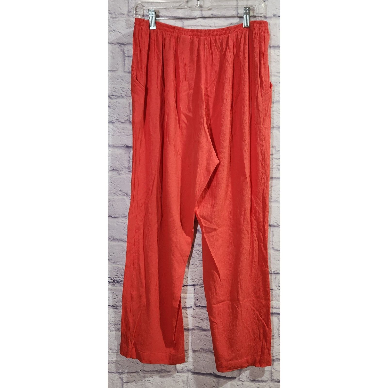 Other Draper's & Damon's Orange Crinkle Material Pull On Pants M Size 30" / US 8 / IT 44 - 3 Thumbnail