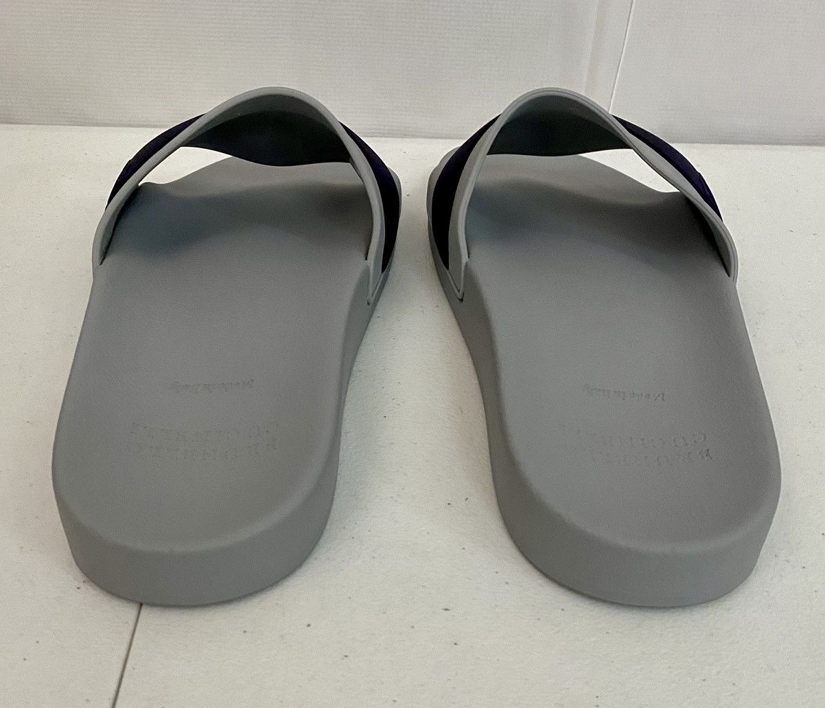 Brunello Cucinelli Brunello Cucinelli 🇮🇹 Grey/Blue Resort Logo Pool Slides 7 NWT Size US 7 / EU 40 - 6 Thumbnail