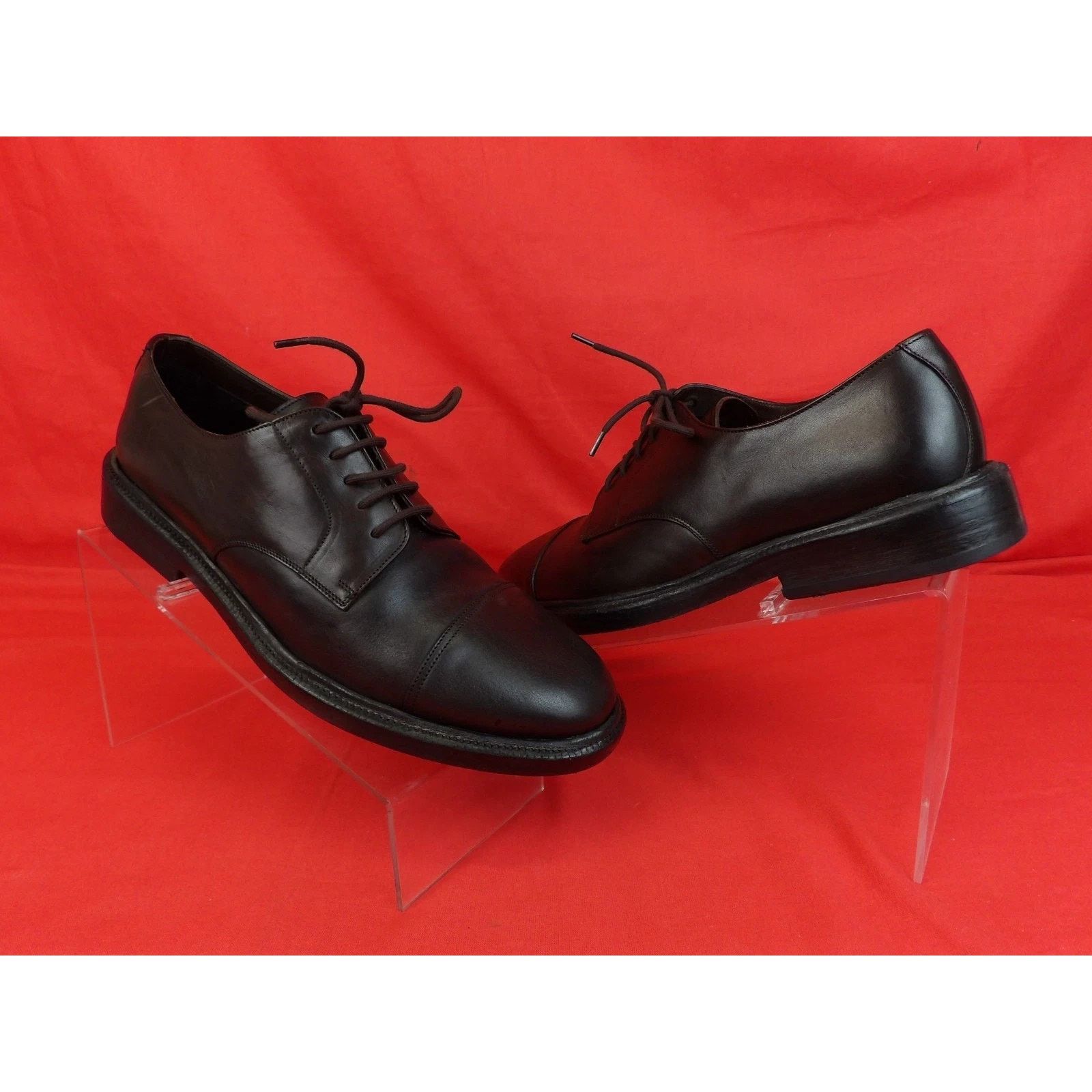 Burberry BURBERRY REDWORTHS BROWN LEATHER SHEARLING OXFORDS 44 ITALY Size US 11 / EU 44 - 4 Thumbnail