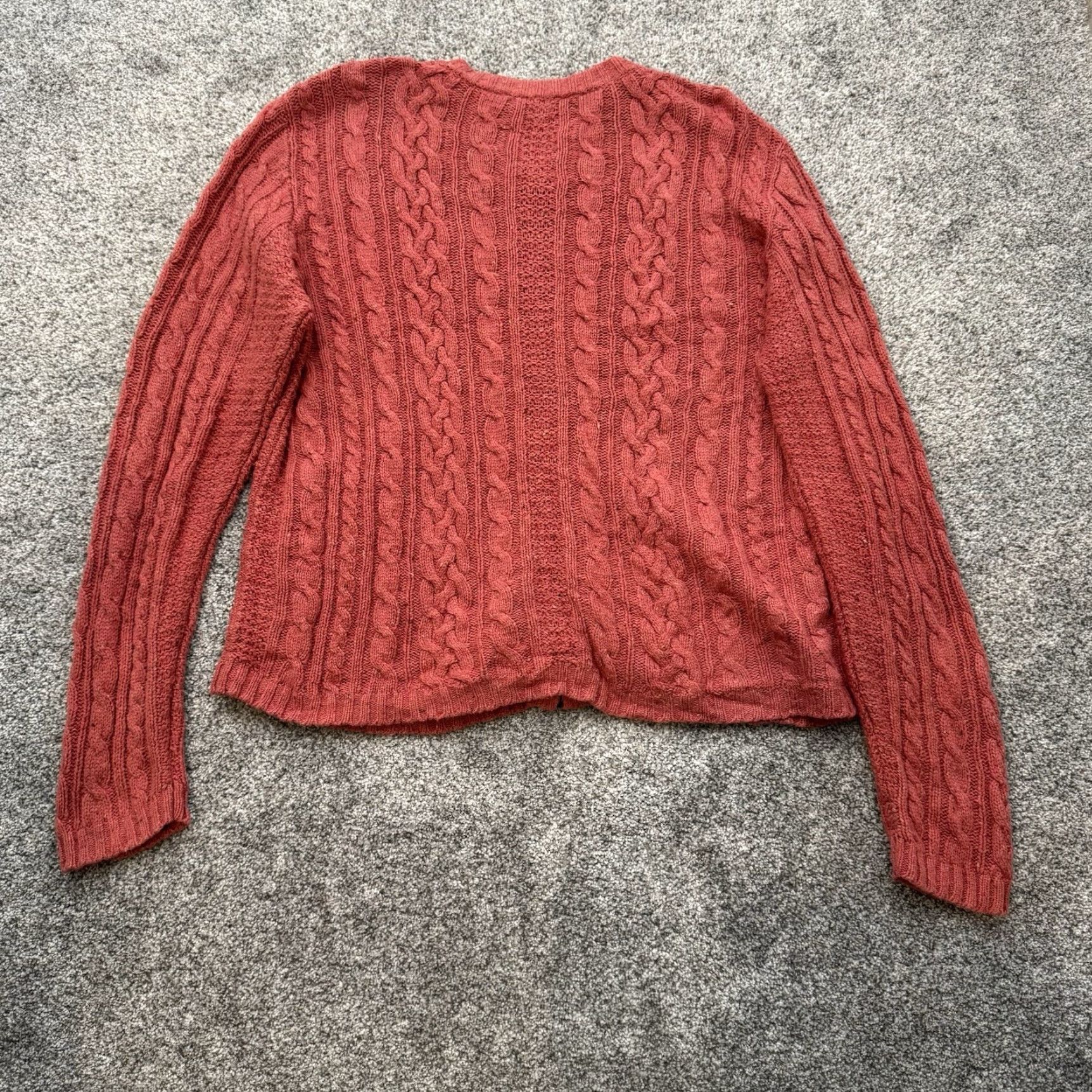 Croft & Barrow Craft & Barrow Cable Knit Zip Cardigan Sweater L Cottagecore Academia Chunky Size L / US 10 / IT 46 - 7 Thumbnail
