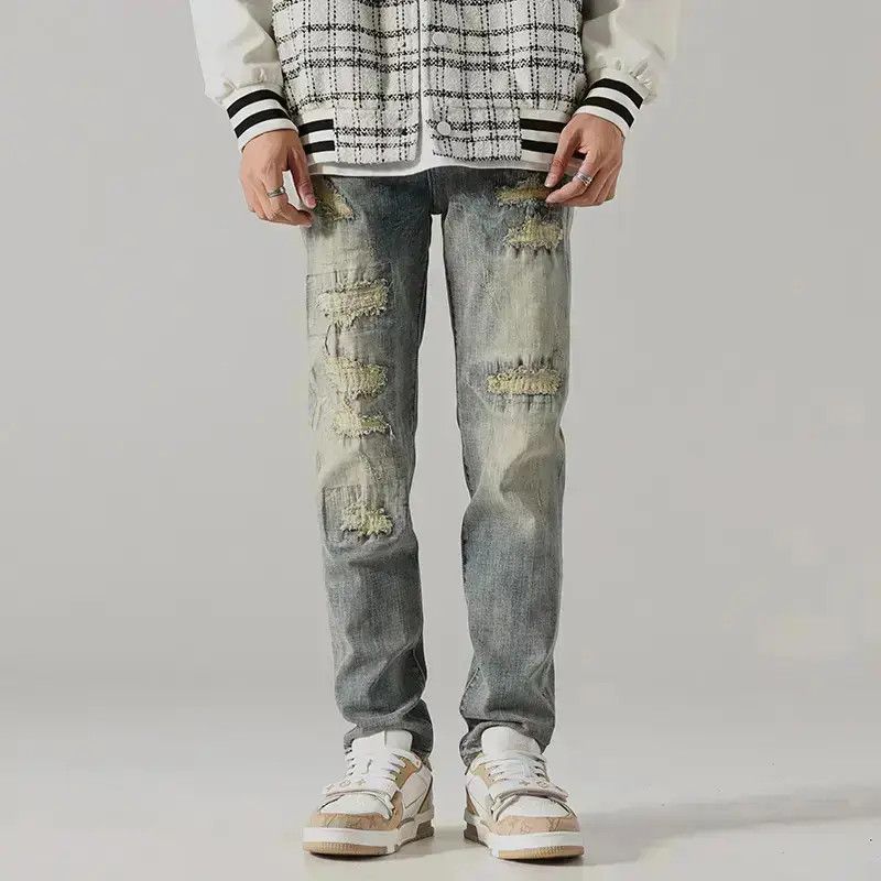 Japanese Brand Retro washed slim fit straight leg jeans Size US 32 / EU 48 - 1 Thumbnail
