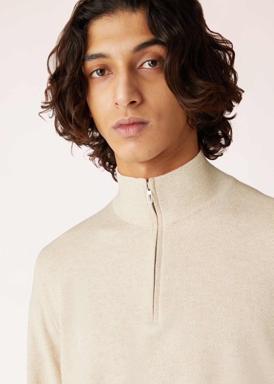 Loro Piana o1w1db10725 FAG4525 Roadster Mezzocollo Sweater in Ivory Size US M / EU 48-50 / 2 - 2 Thumbnail