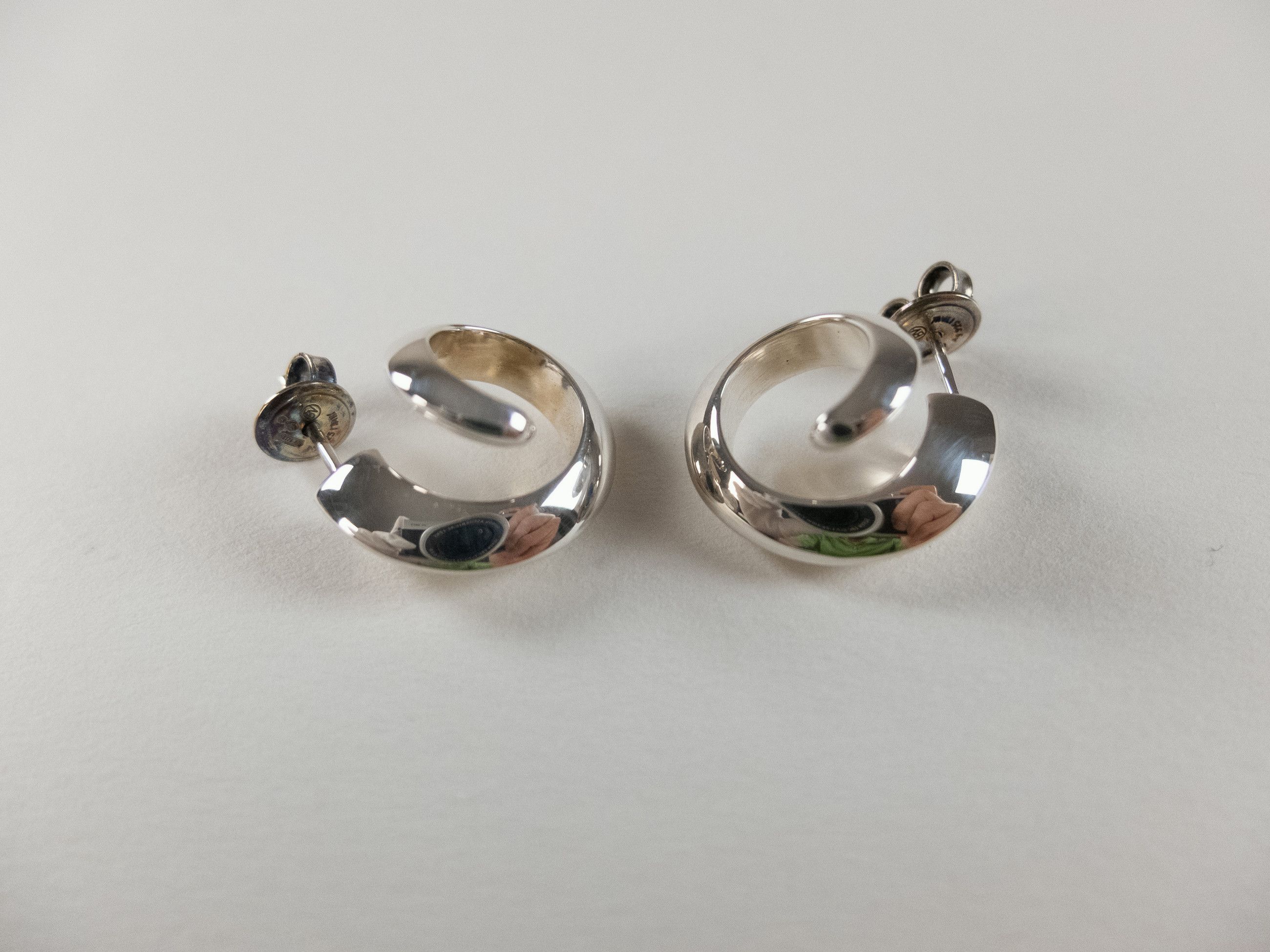 Bottega Veneta BOTTEGA VENETA Spiral Sterling silver hoop earrings Italy q Size ONE SIZE - 4 Thumbnail