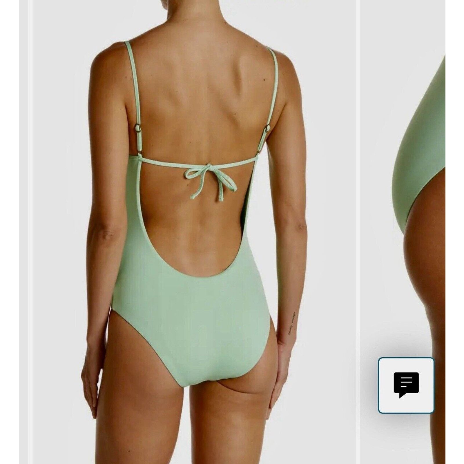 Other Becca Mint Green Scoop Neck Spaghetti Strap Back Tie Suit L Size L / US 10 / IT 46 - 4 Thumbnail