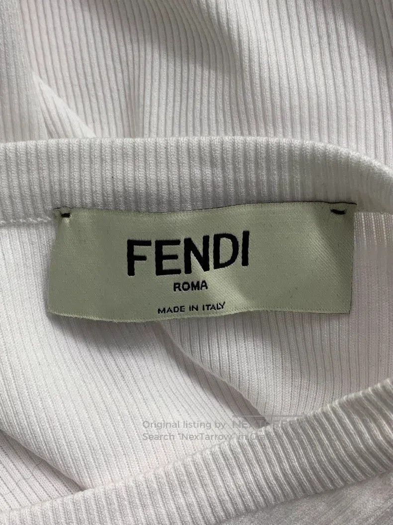 Fendi Fendi White Letter Print Knit Top Size S / US 4 / IT 40 - 4 Thumbnail
