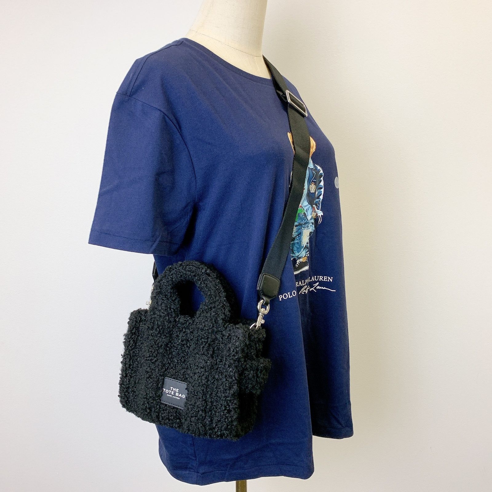 Marc Jacobs Marc Jacobs HO11M12FA22 Cotton Mini Teddy Tote Bag BLACK Size ONE SIZE - 1 Thumbnail