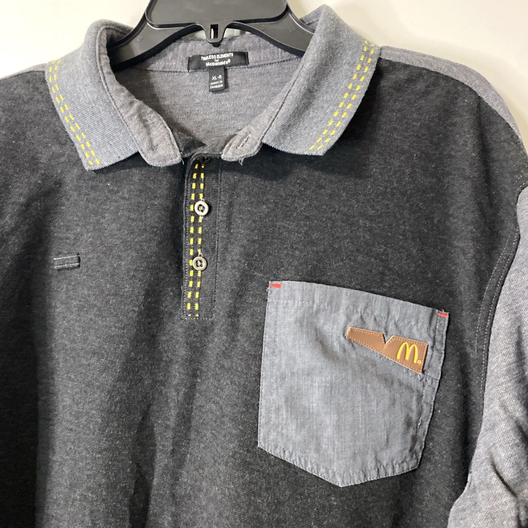 Vintage McDONALDS Gray 2-Tone EMPLOYEE WORK POLO Uniform Fast Food Crew Shirt Men's XL Size US XL / EU 56 / 4 - 2 Thumbnail