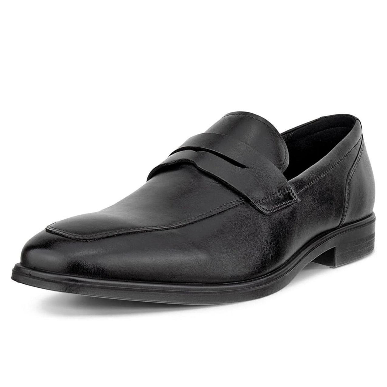 Ecco ECCO MEN'S 46 QUEENSTOWN GENUINE LEATHER BLACK PENNY LOAFER Size US 12 / EU 45 - 4 Thumbnail