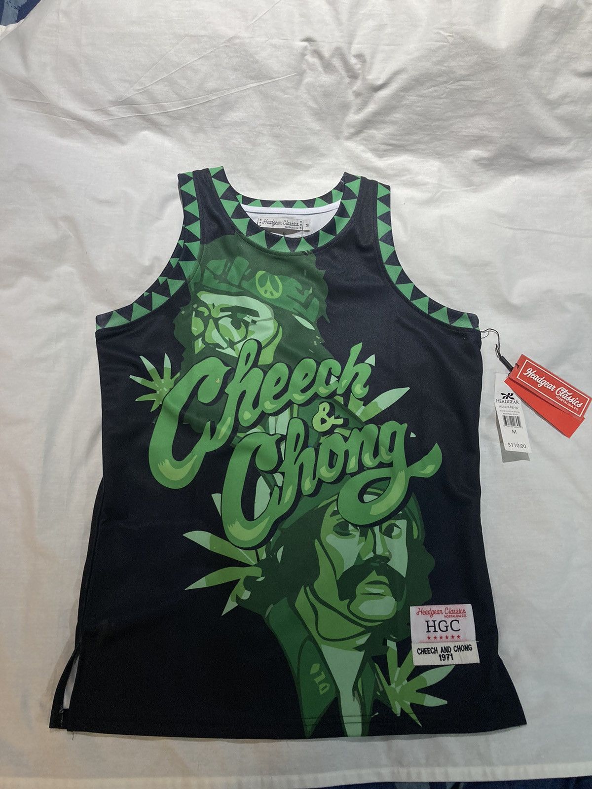 image of Movie Headgear Classics Cheech & Chong Basketball Jersey, Size M in Green, Men's