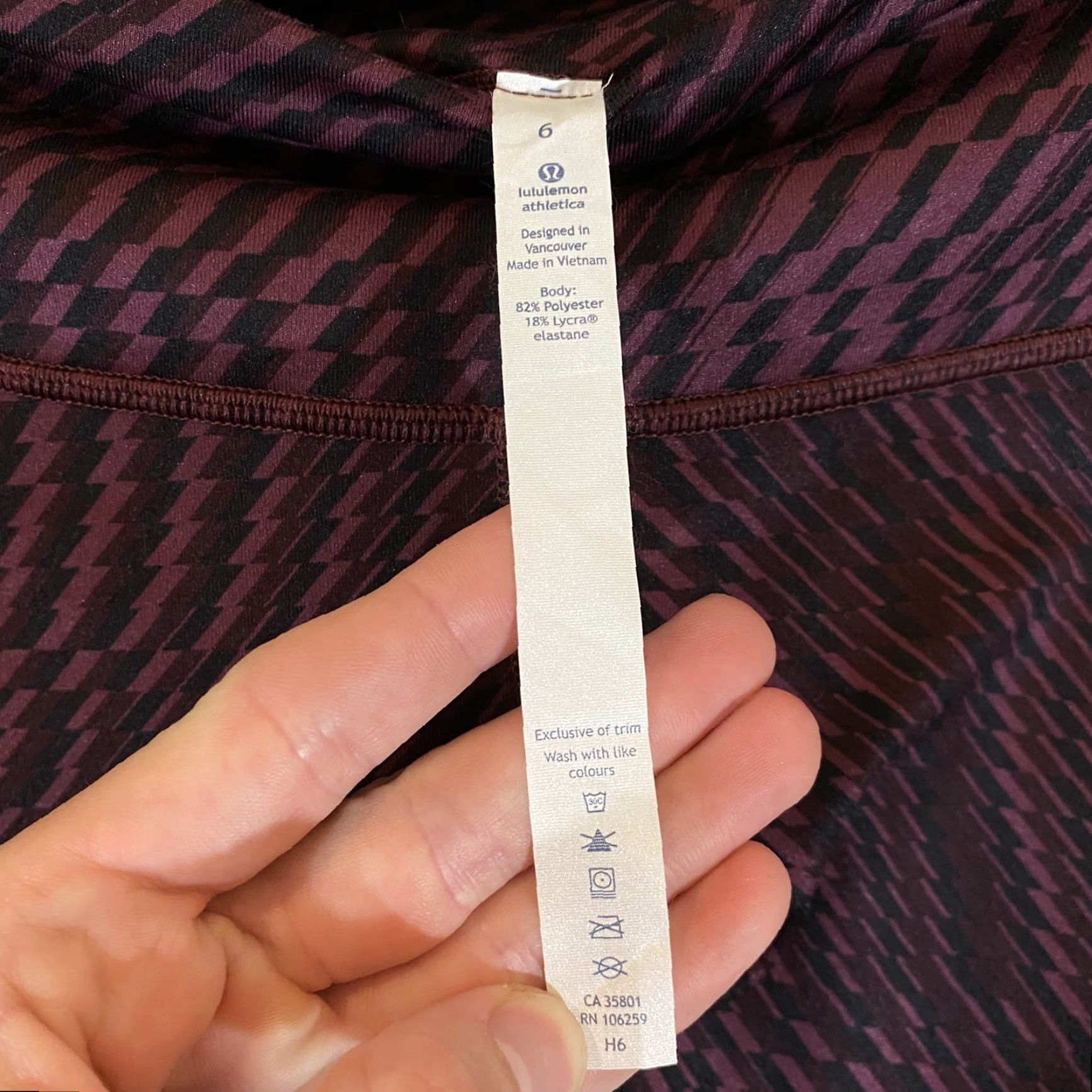 Lululemon Lululemon Capris Leggings Womens Size 6 21" Inseam Maroon Black Active Workout Yoga Athletic Size 28" / US 6 / IT 42 - 6 Thumbnail