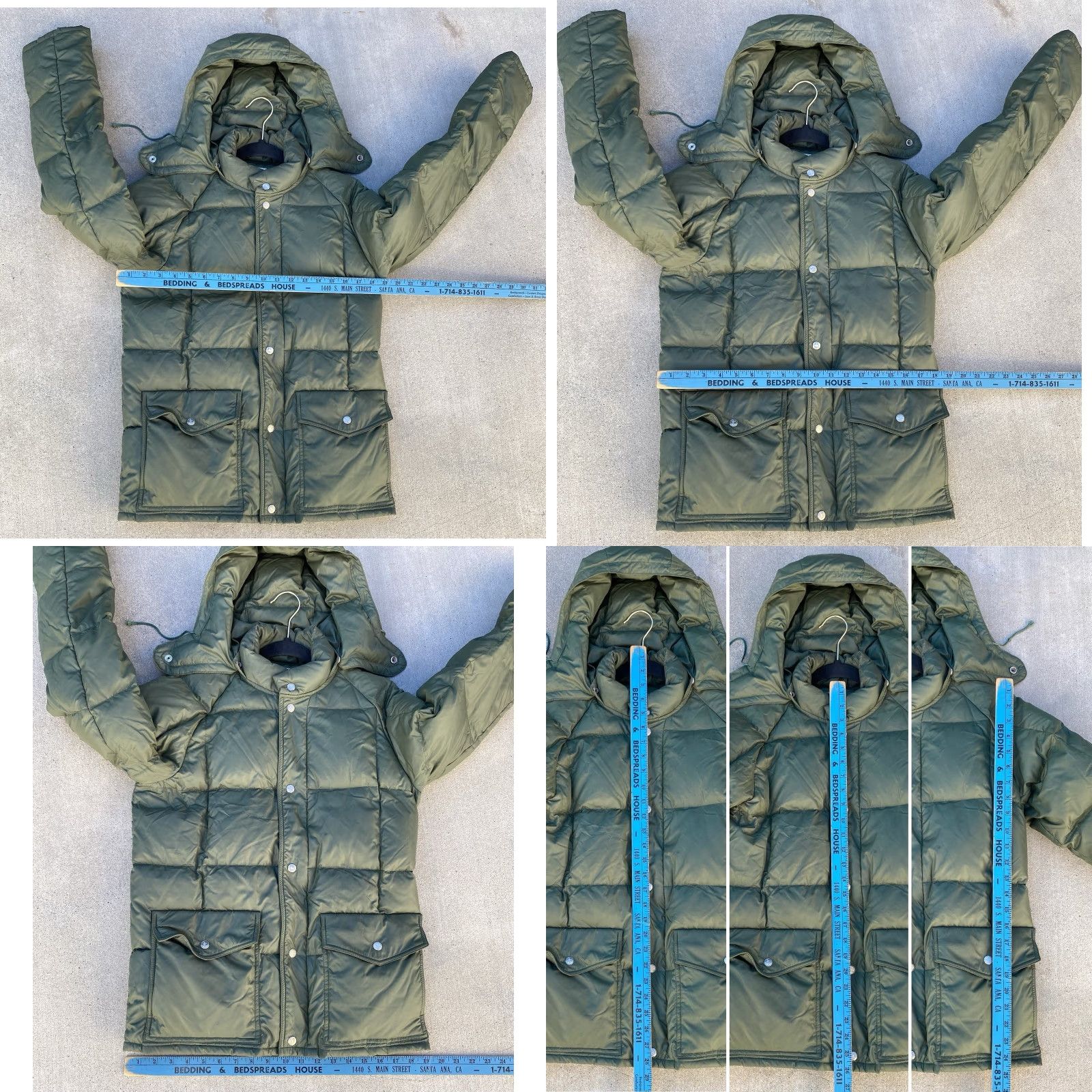 J Brand VINTAGE Swan Brand Down Puffer Jacket Green Nylon Quilted Hood Parka M Men Green Quilted Down Parka Vintage Hooded Jacket Size US M / EU 48-50 / 2 - 11 Thumbnail