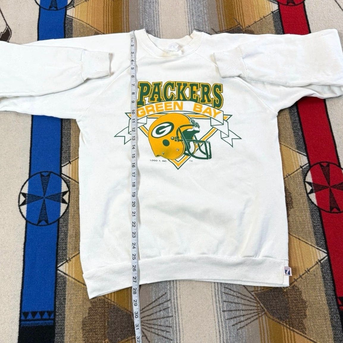 Logo 7 VINTAGE Green Bay Packers Logo 7 Crewneck Sweatshirt Shirt Mens M Green Bay Football 80s 90s NFL Knit Crew Neck Pullover Solid Long Sleeve Size US M / EU 48-50 / 2 - 6 Thumbnail
