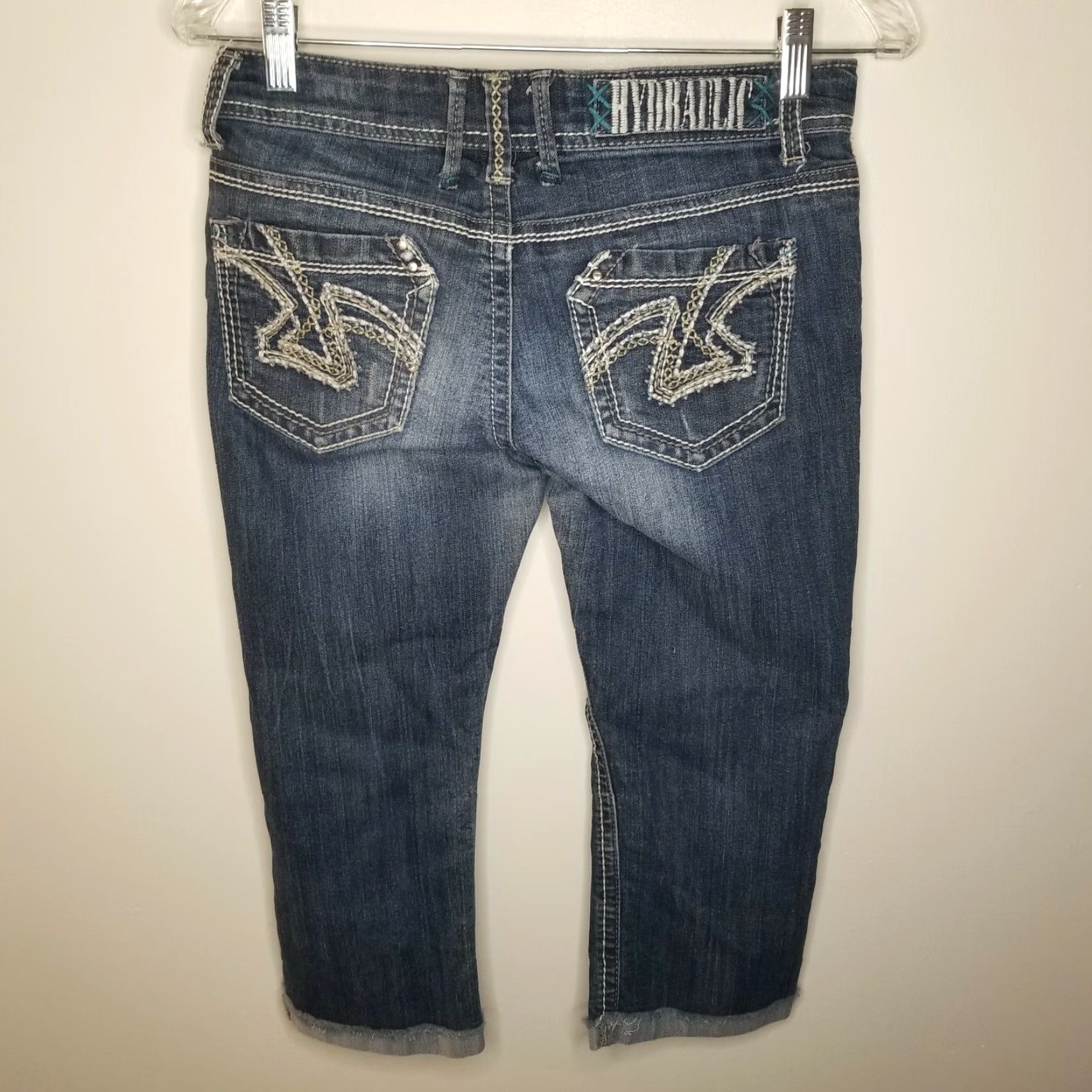Vintage VINTAGE Hydraulic Capri Jeans Womens Distressed Blue Size 5/6 Size 27" / US 4 / IT 40 - 4 Thumbnail