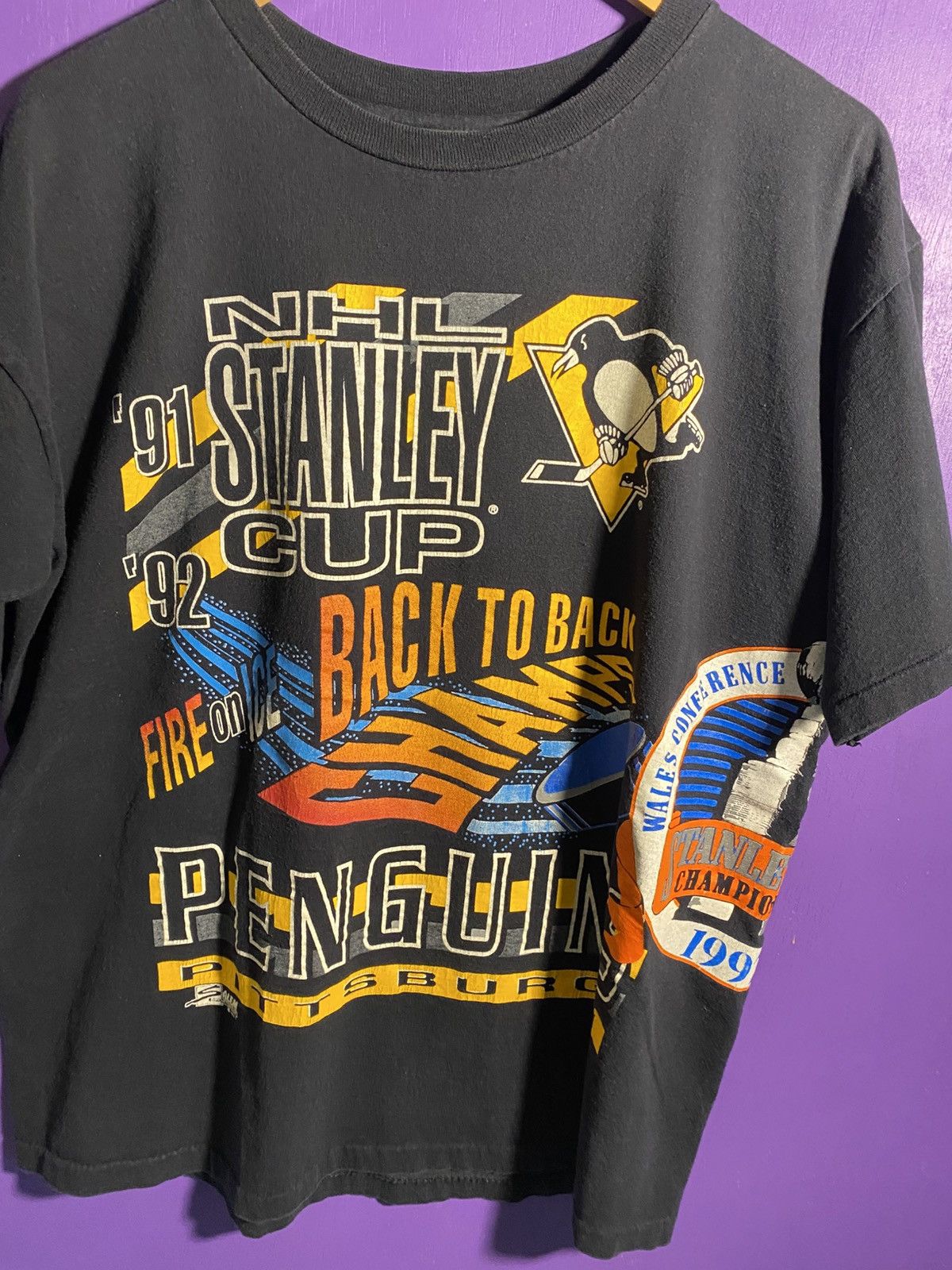 Salem Sportswear Vintage 1991/92 Salem Pittsburgh penguins AOP t-shirt Size US XL / EU 56 / 4 - 3 Thumbnail