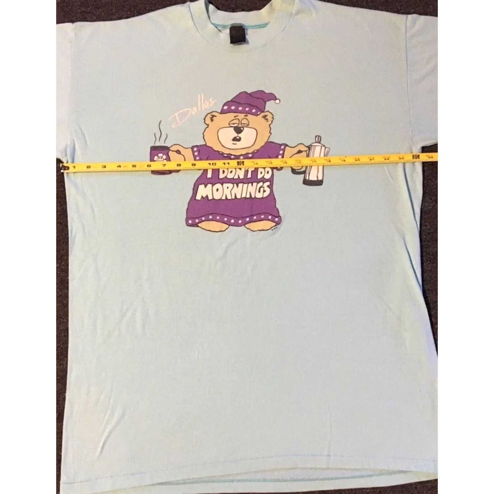 Vintage VINTAGE Dallas I Don’t Do Mornings Sleeping Shirt USA Funny Bear Animal Art 90s T-Shirt Unisex Adults One Size Green Mens Womens Boys Girls Size US M / EU 48-50 / 2 - 5 Thumbnail